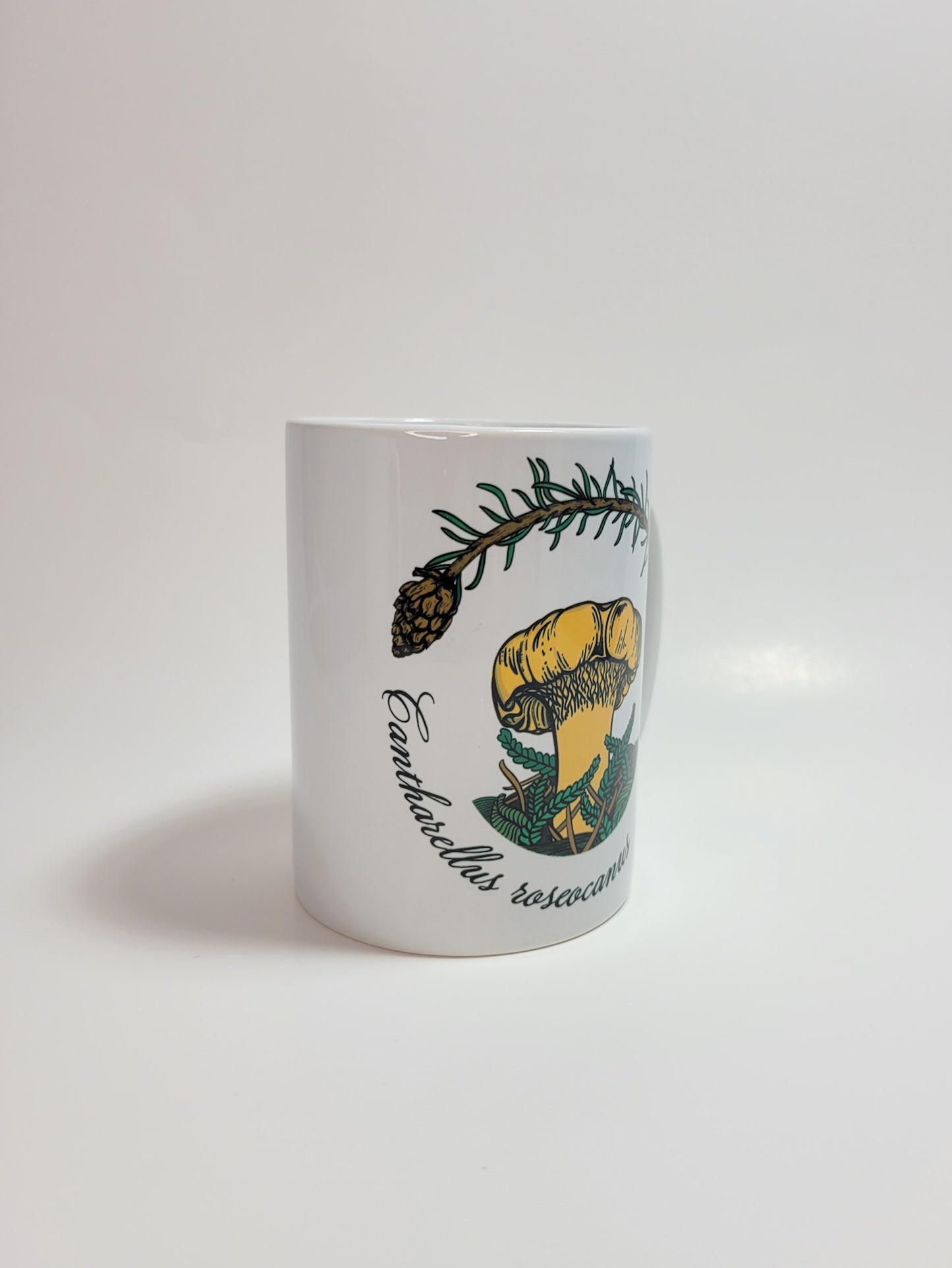 Cantharellus Roseocanus | Rainbow Chanterelle Mushroom Mug | Mushroom Artwork on Ceramic Cup | 11oz/15oz Sizes