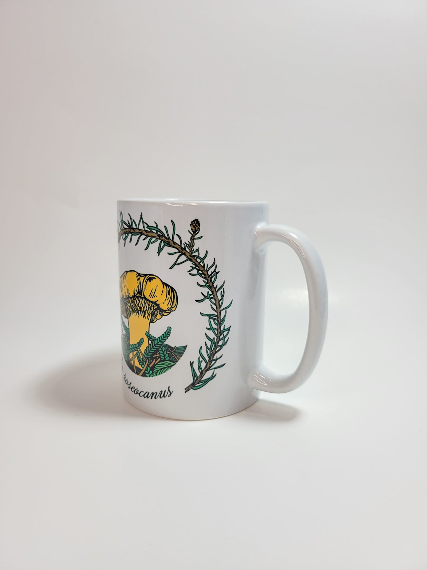 Cantharellus Roseocanus | Rainbow Chanterelle Mushroom Mug | Mushroom Artwork on Ceramic Cup | 11oz/15oz Sizes