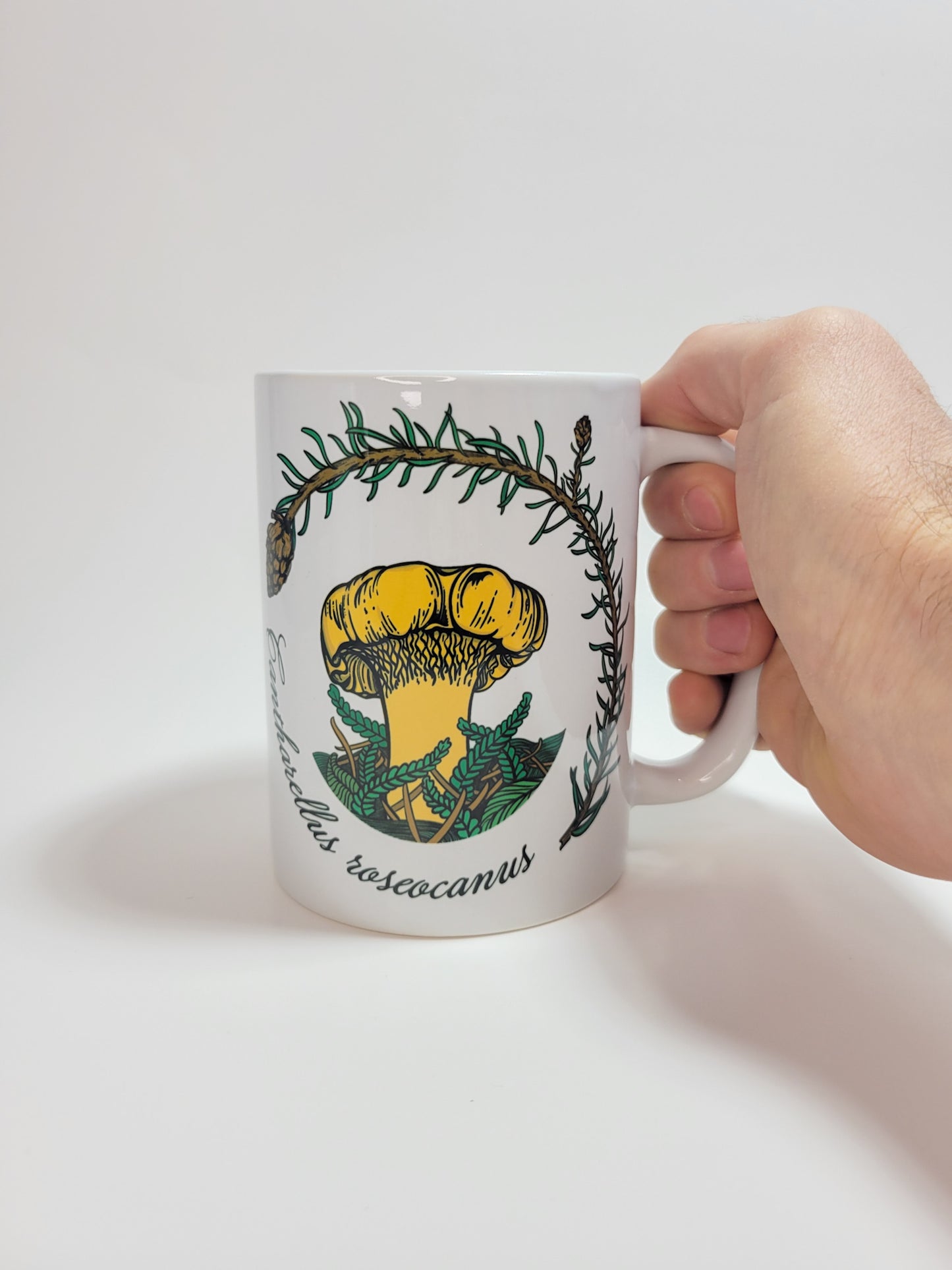 Cantharellus Roseocanus | Rainbow Chanterelle Mushroom Mug | Mushroom Artwork on Ceramic Cup | 11oz/15oz Sizes