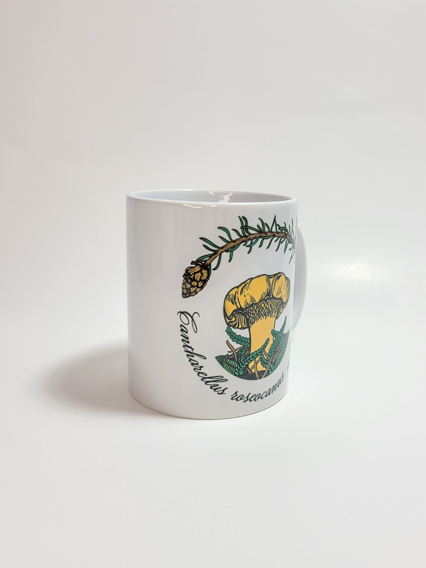 Cantharellus Roseocanus | Rainbow Chanterelle Mushroom Mug | Mushroom Artwork on Ceramic Cup | 11oz/15oz Sizes