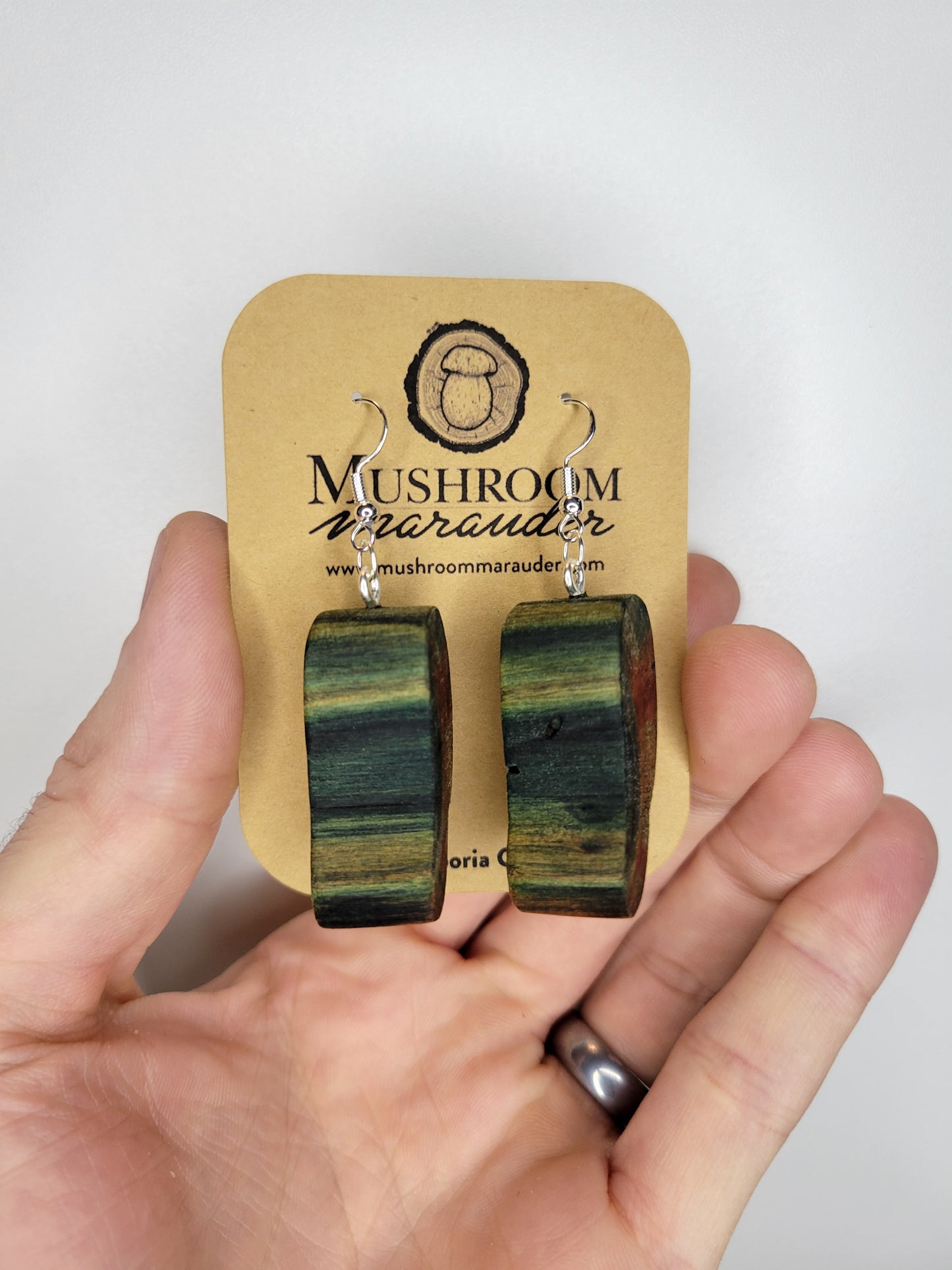 Naturally Fungus-Stained Wooden Earrings