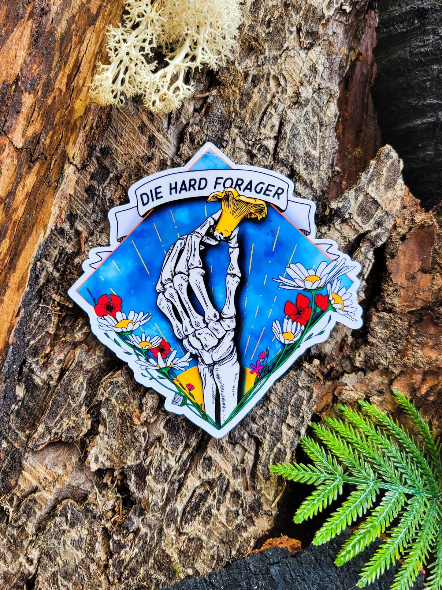 Die Hard Forager | Morbid Chanterelle Mushroom Sticker