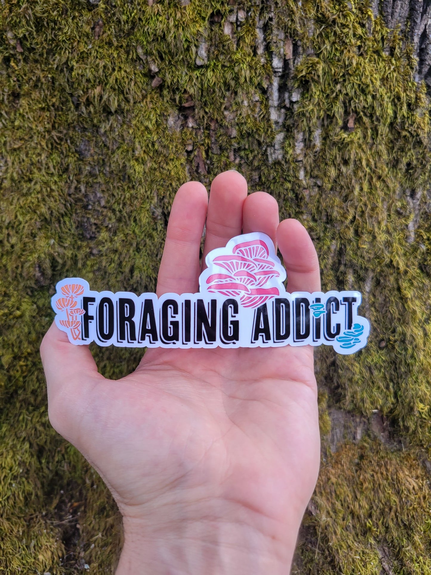 Foraging Addict | Funny Mushroom Sticker