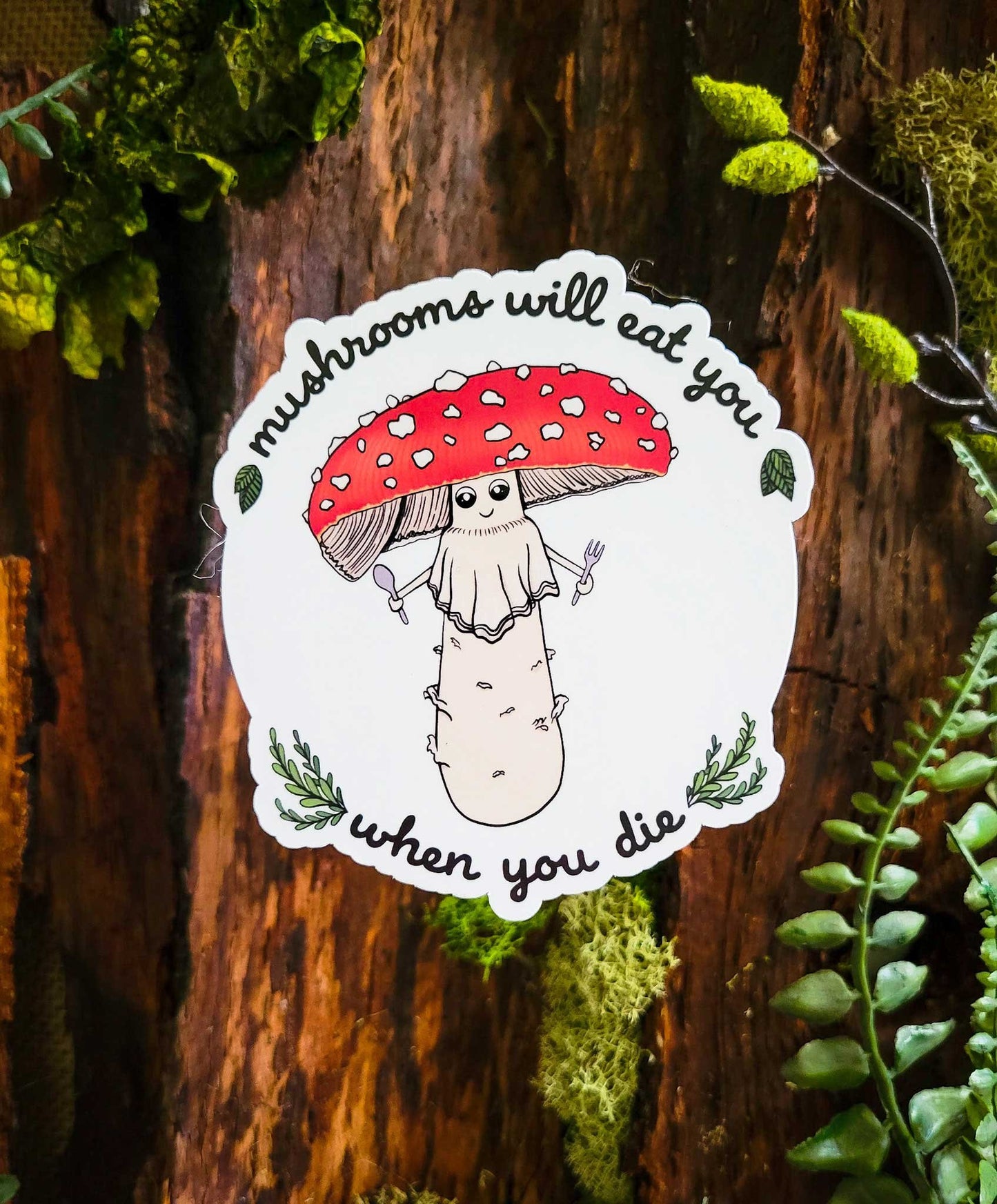 The Full Monty | Collection of 10 Mushroom Stickers by Suzi McCrae