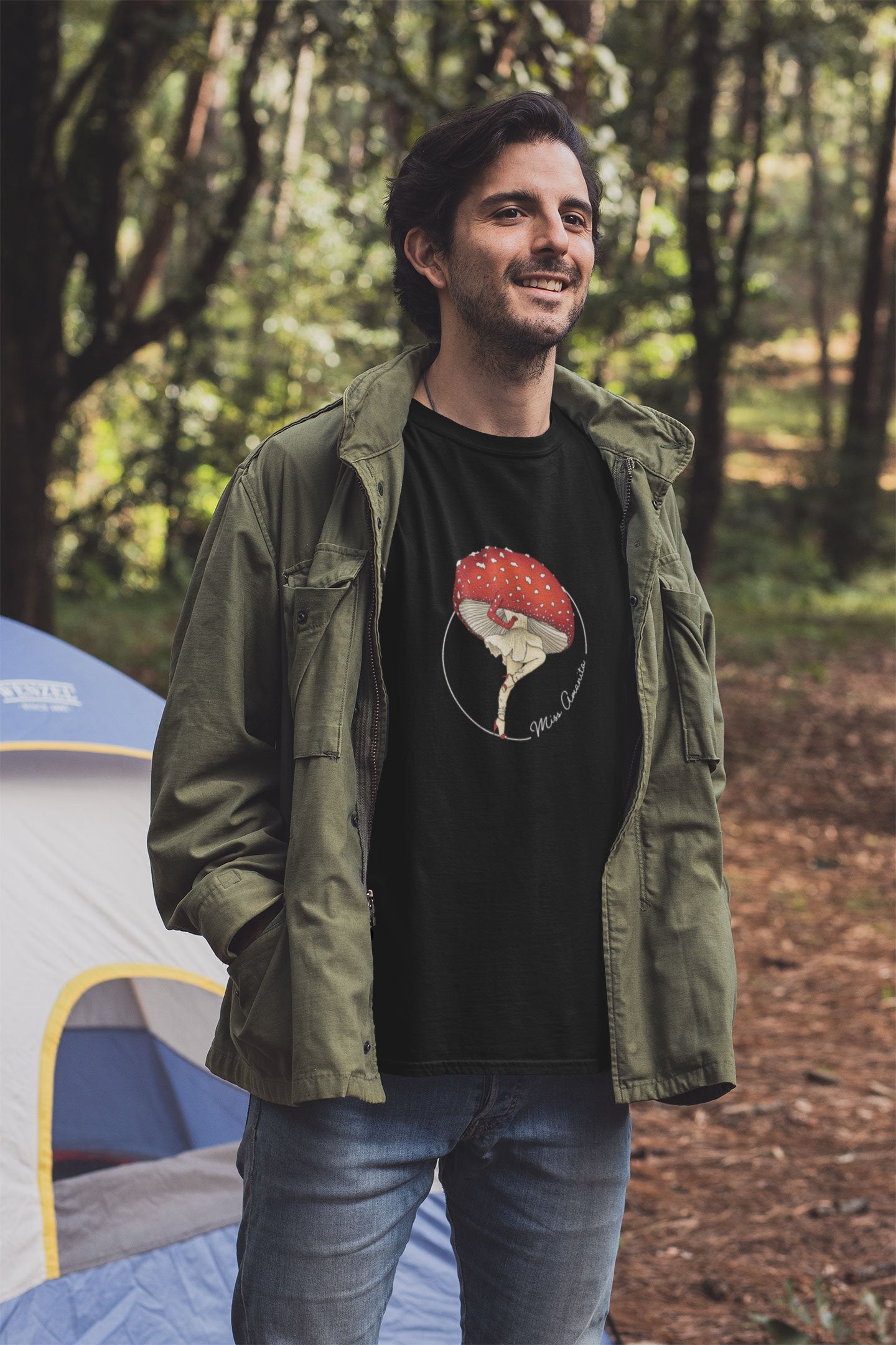 Miss Amanita T-Shirt | Sexy Mushroom Pinup Girl | 100% Cotton