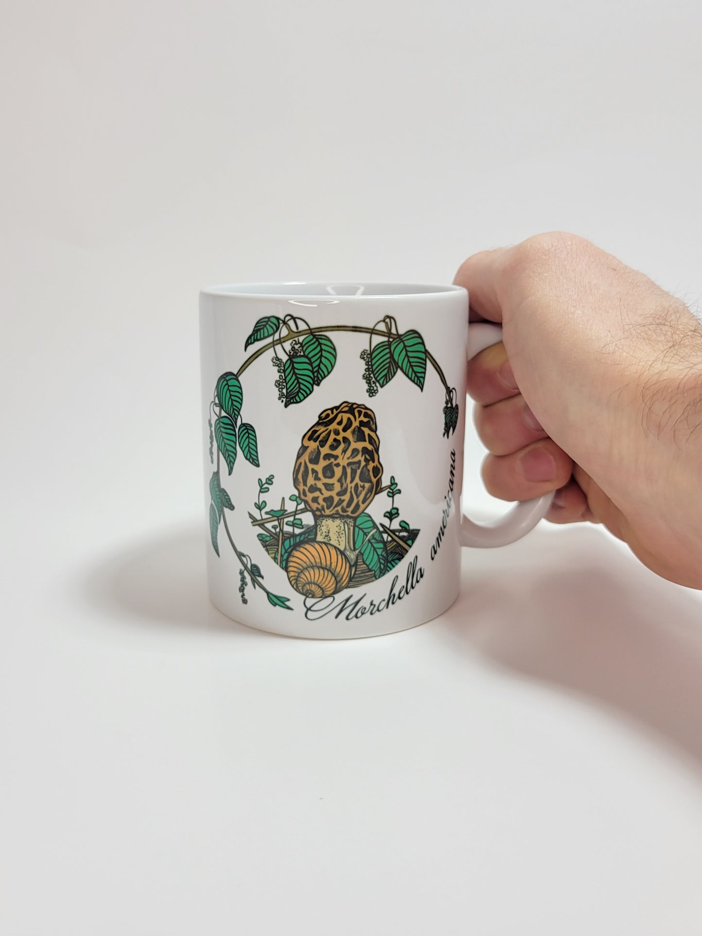 Morchella Americana | Morel Mushroom Artwork on Ceramic Cup | 11oz/15oz Sizes