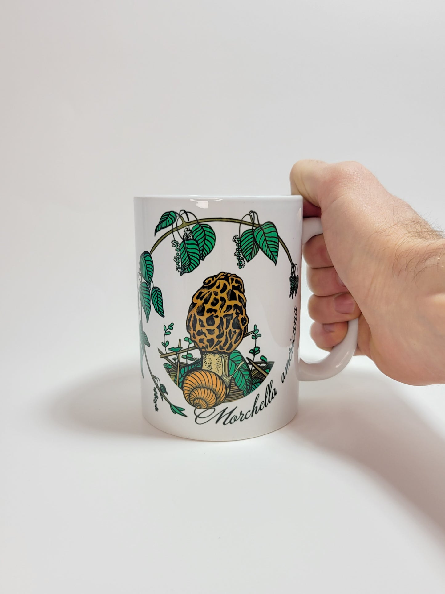 Morchella Americana | Morel Mushroom Artwork on Ceramic Cup | 11oz/15oz Sizes
