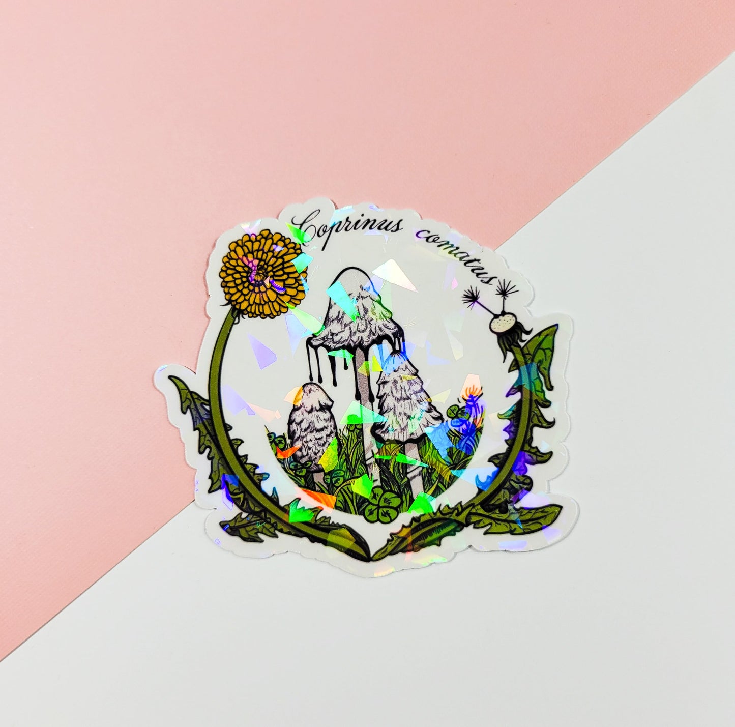 Shaggy Mane Mushroom Sticker | Coprinus comatus | Inky Cap