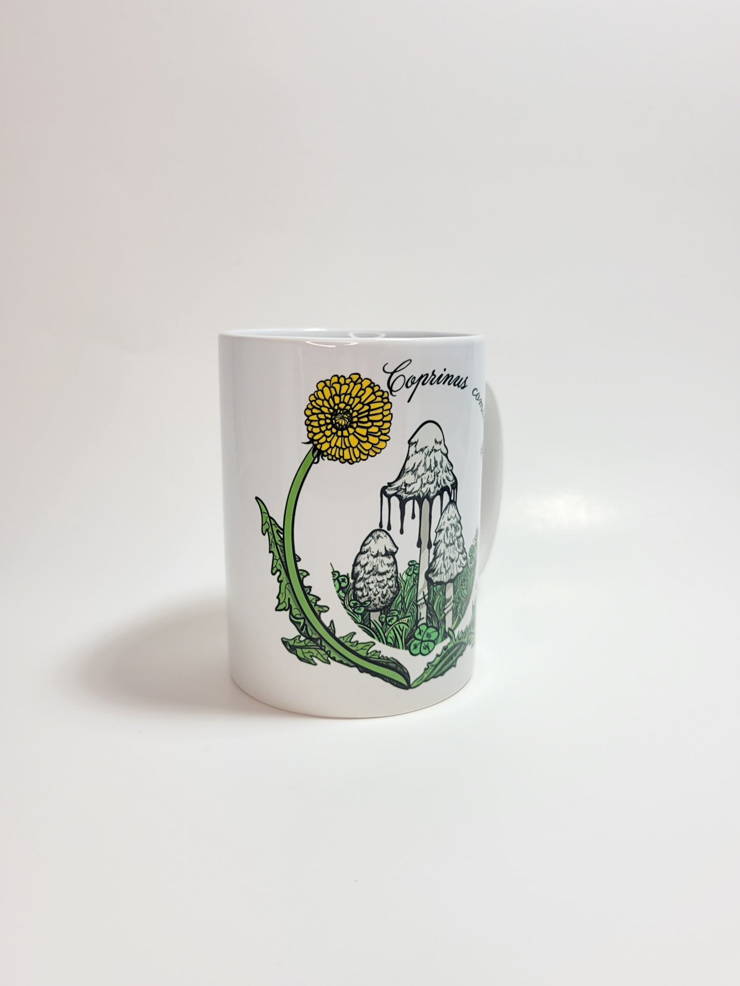 Coprinus Comatus | Shaggy Mane Mushroom Mug | Mushroom Artwork on Ceramic Cup | 11oz/15oz Sizes