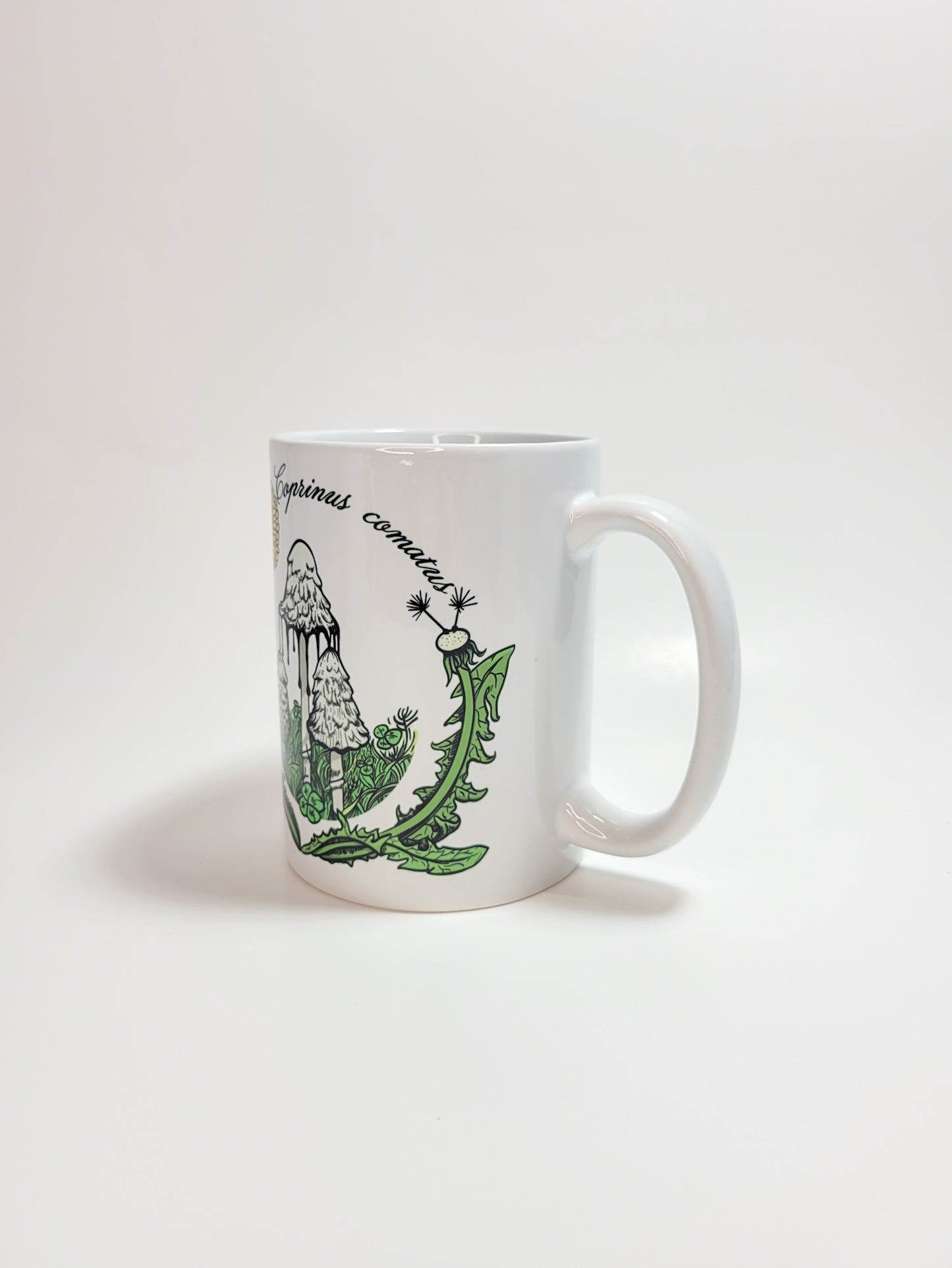 Coprinus Comatus | Shaggy Mane Mushroom Mug | Mushroom Artwork on Ceramic Cup | 11oz/15oz Sizes