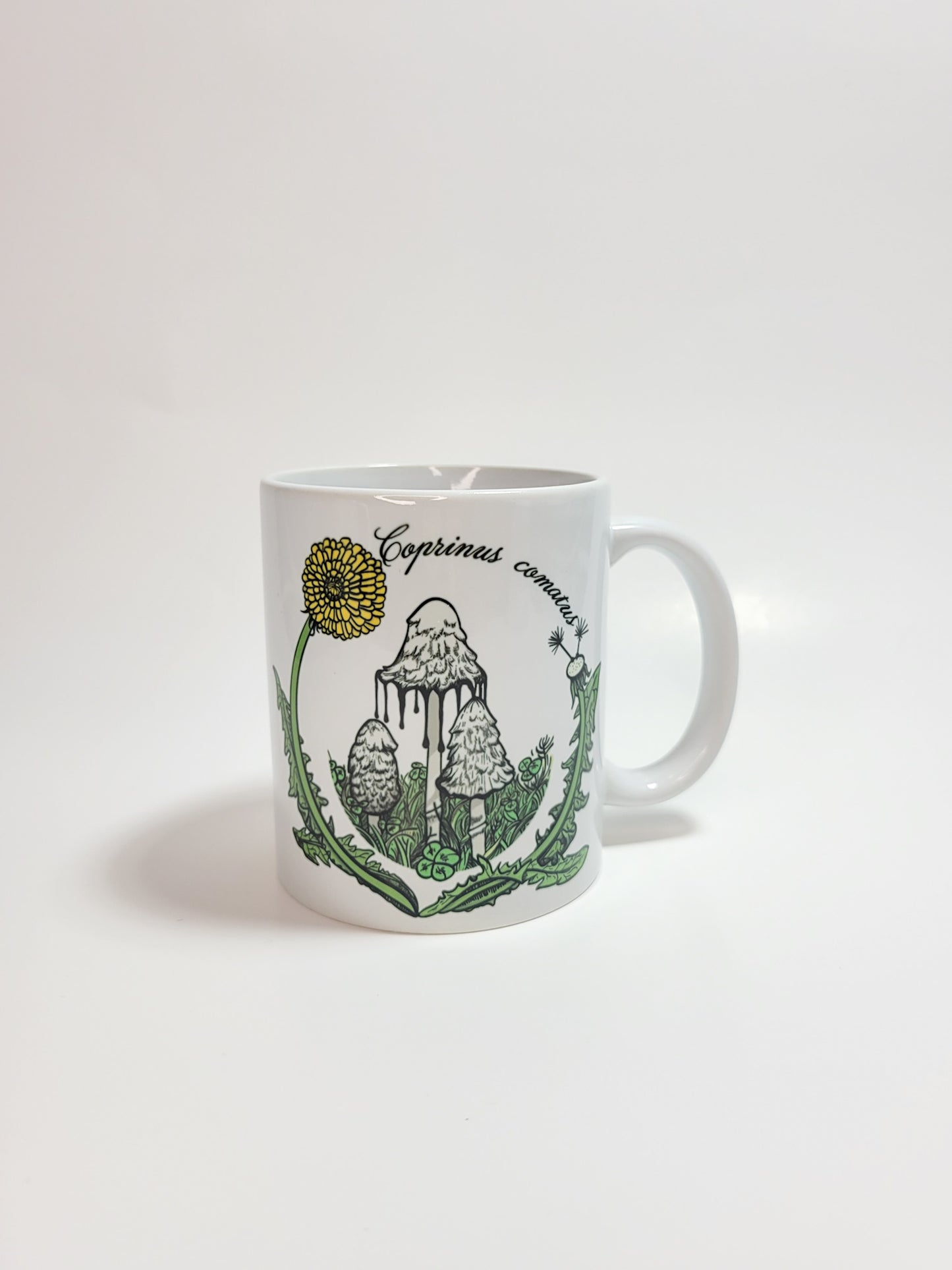 Coprinus Comatus | Shaggy Mane Mushroom Mug | Mushroom Artwork on Ceramic Cup | 11oz/15oz Sizes