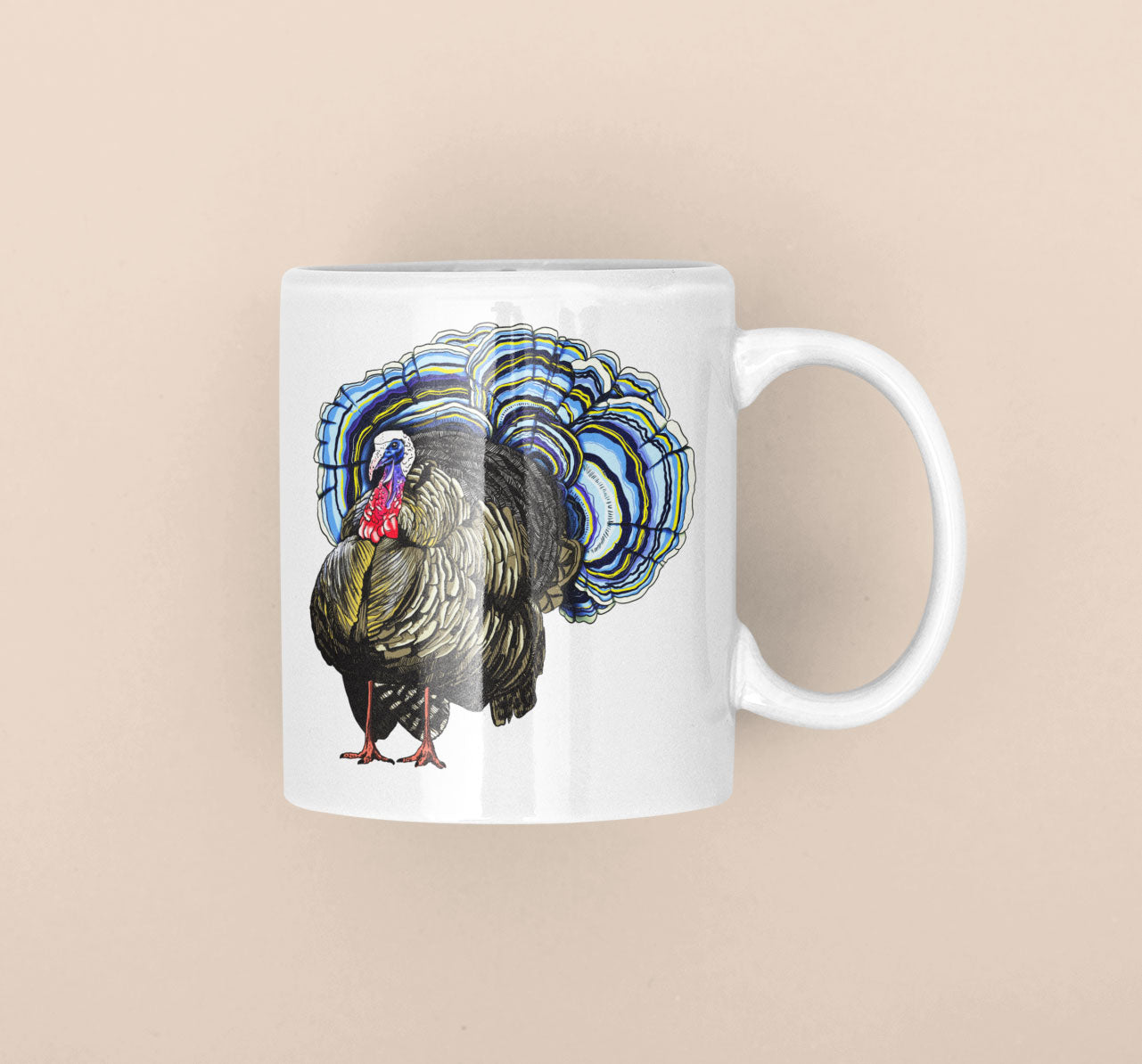 Turkey Tail | Funny Mushroom Mug | Mushroom Artwork on Ceramic Cup | 11oz/15oz Sizes