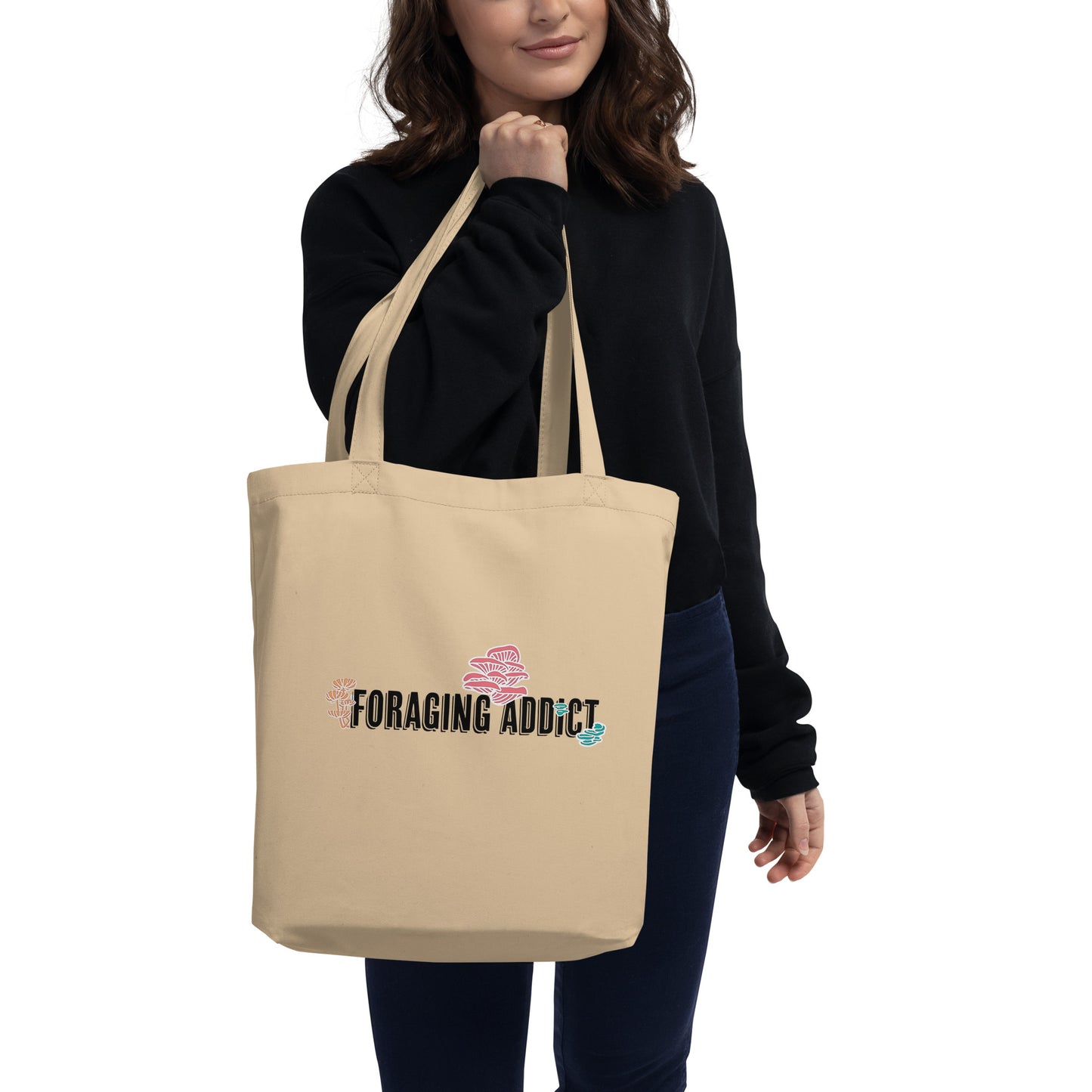 Foraging Addict | Eco-Friendly Tote Bag | Mushroom Artwork