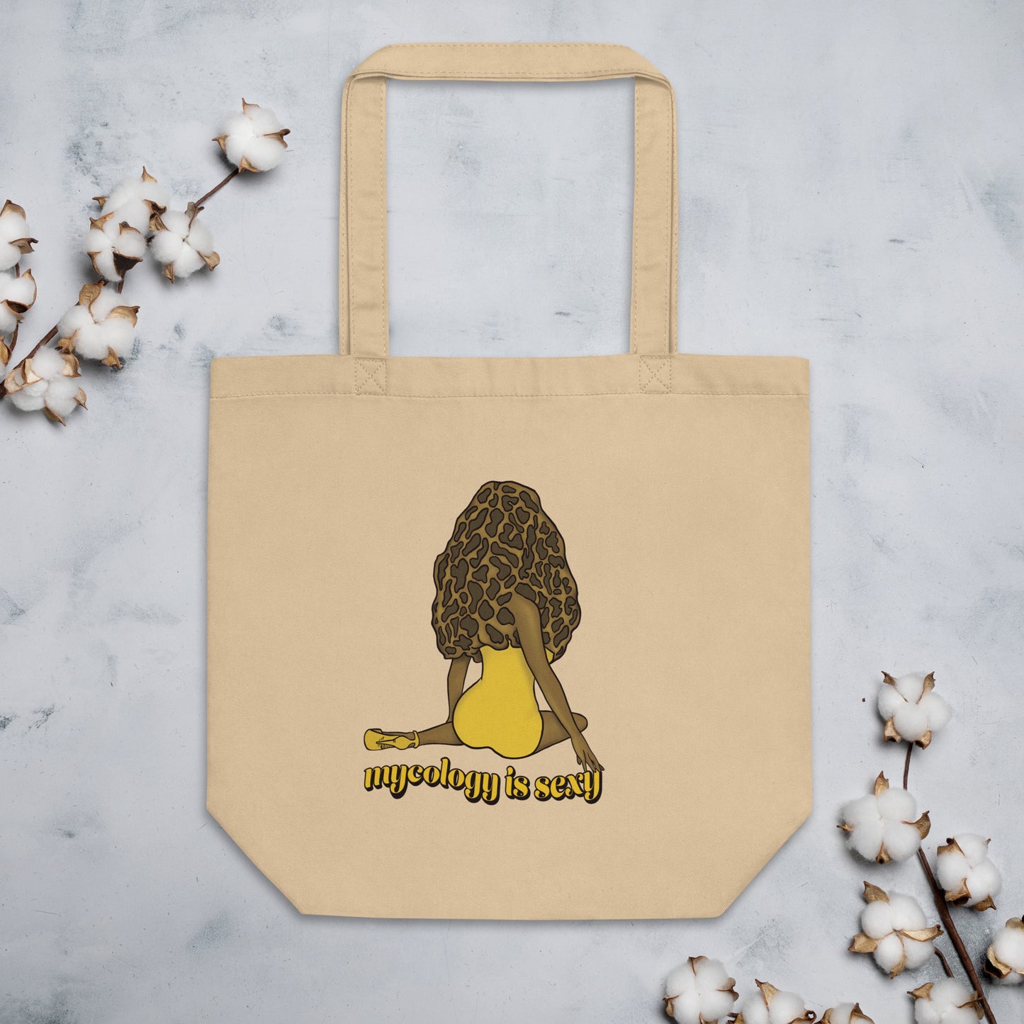 Madam Morel | Eco-Friendly Tote Bag | Sexy Mushroom Pinup Girl