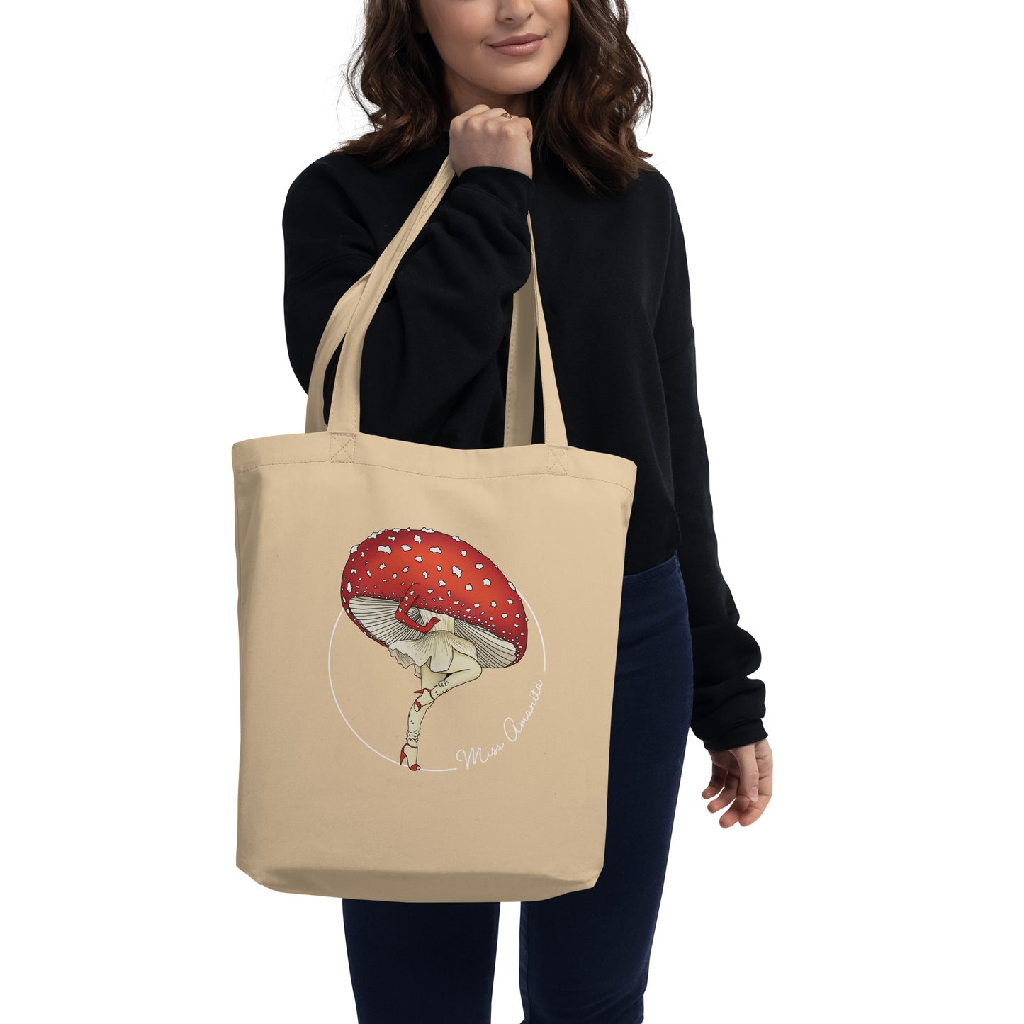 Miss Amanita | Eco-Friendly Tote Bag | Sexy Mushroom Pinup Girl
