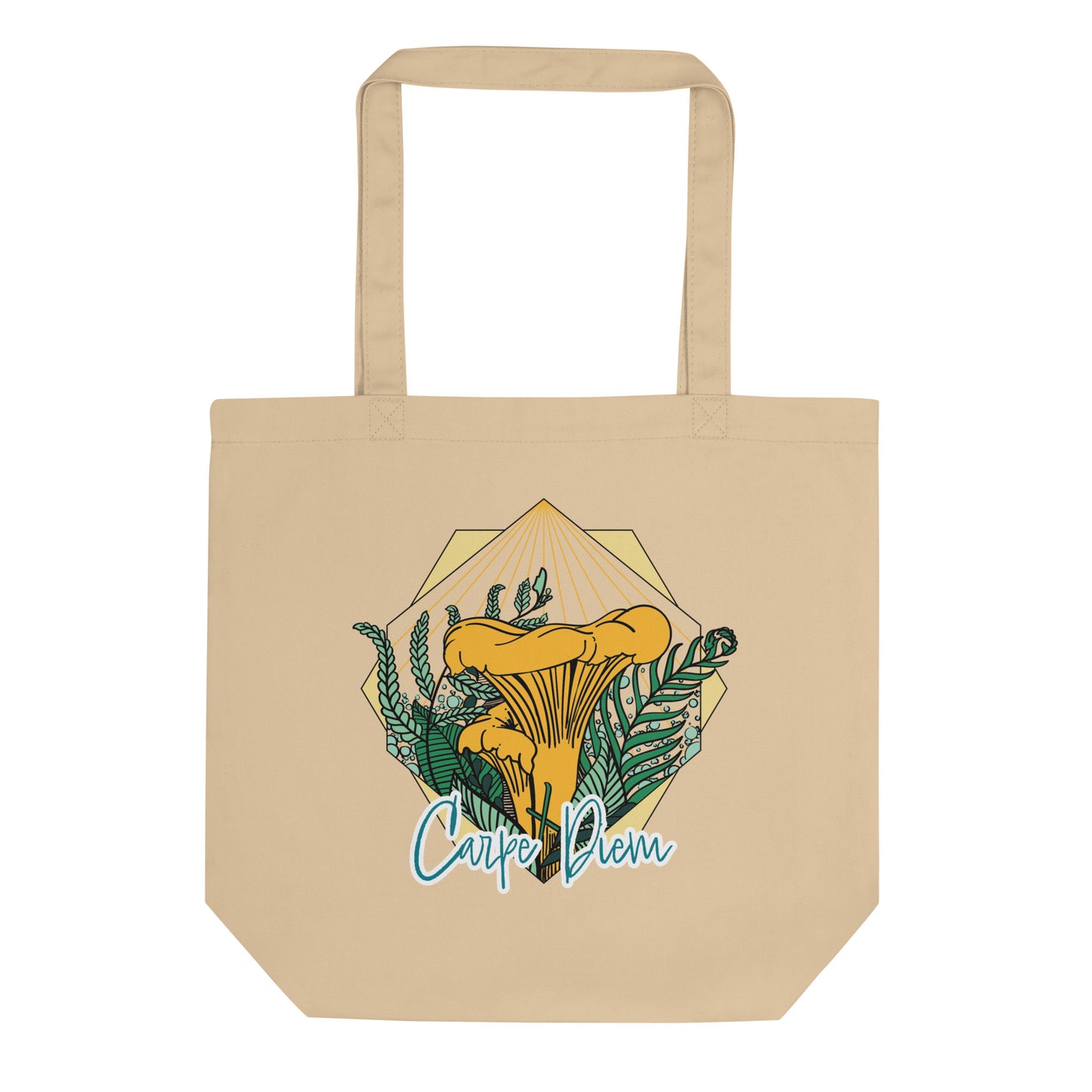 Carpe Diem Chanterelle | Eco-Friendly Tote Bag | Cottagecore Mushroom