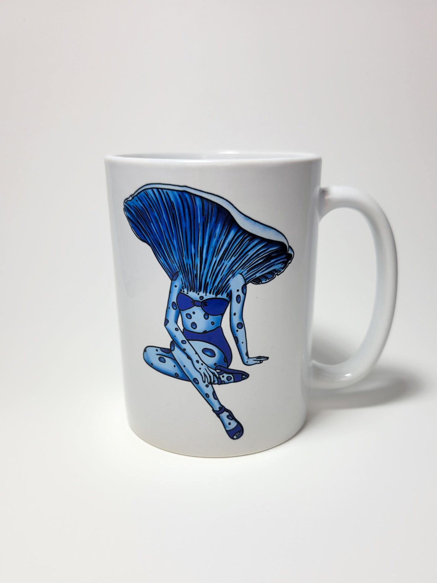 Lady Lactarius Coffee Mug | Mushroom Pinup Girl Artwork | Unique Mushroom Design on Ceramic Cup | 11oz/15oz Sizes