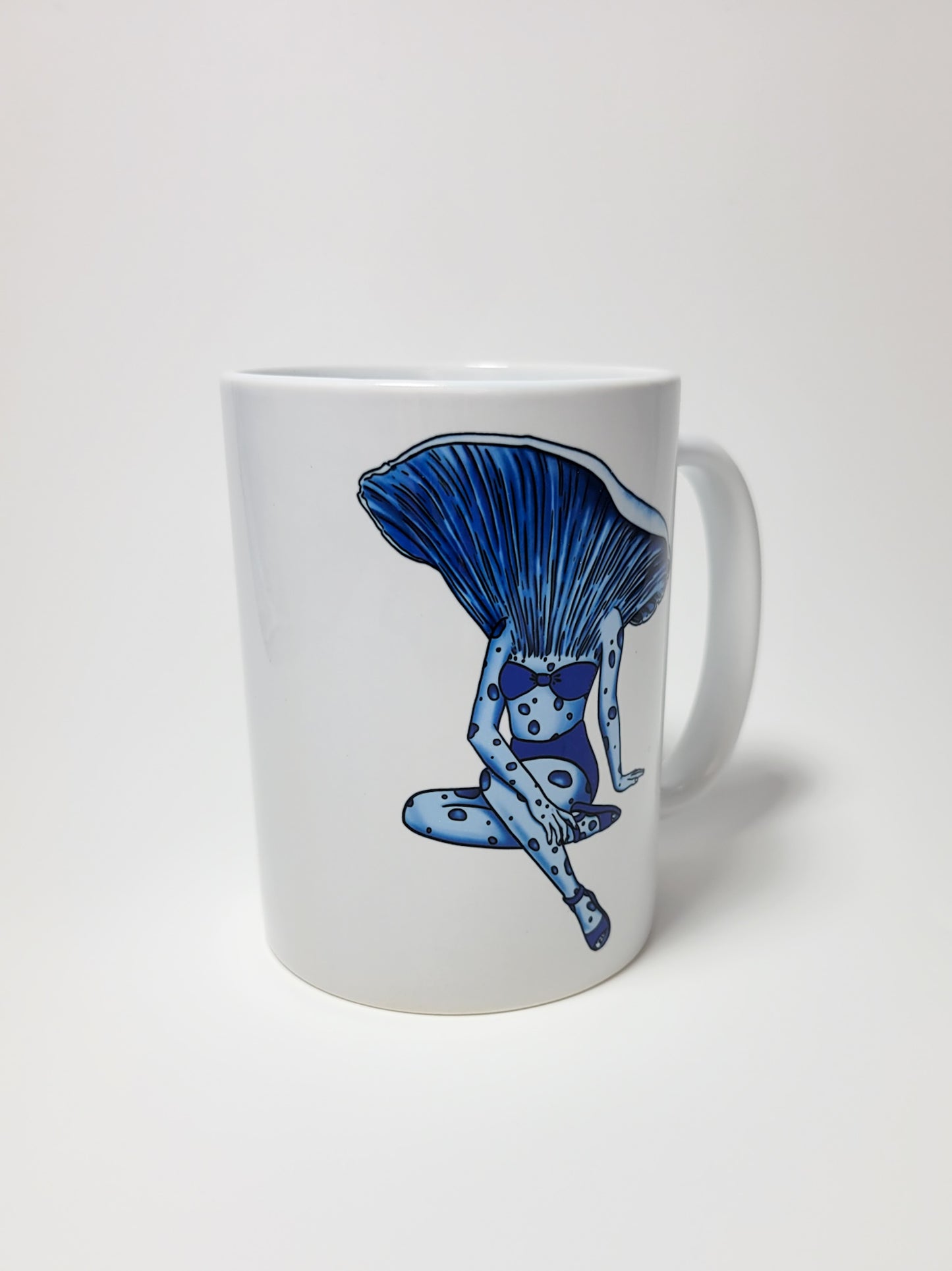 Lady Lactarius Coffee Mug | Mushroom Pinup Girl Artwork | Unique Mushroom Design on Ceramic Cup | 11oz/15oz Sizes