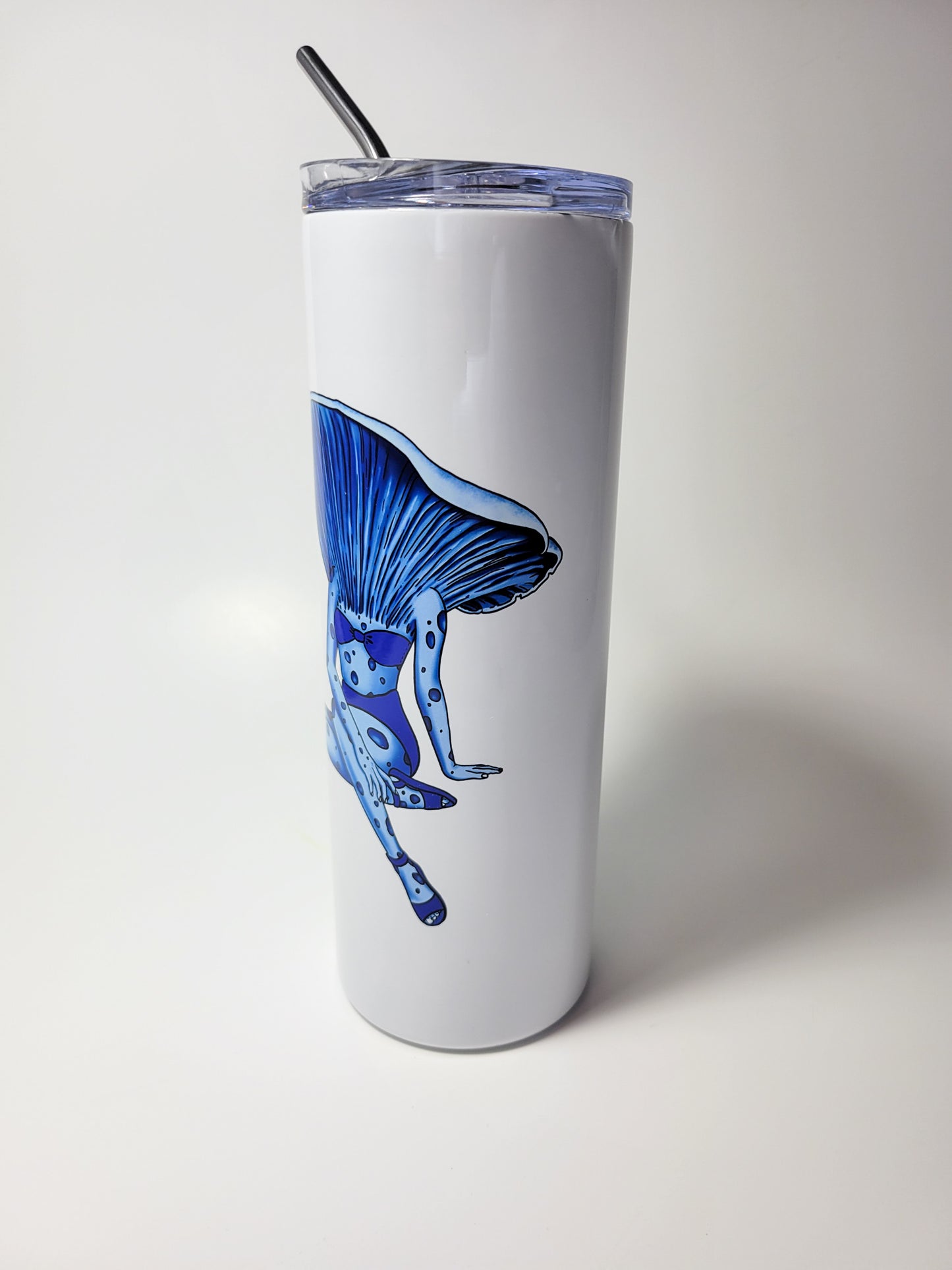 Lady Lactarius | 20oz Stainless Steel Skinny Tumbler | Mushroom Pinup Girl