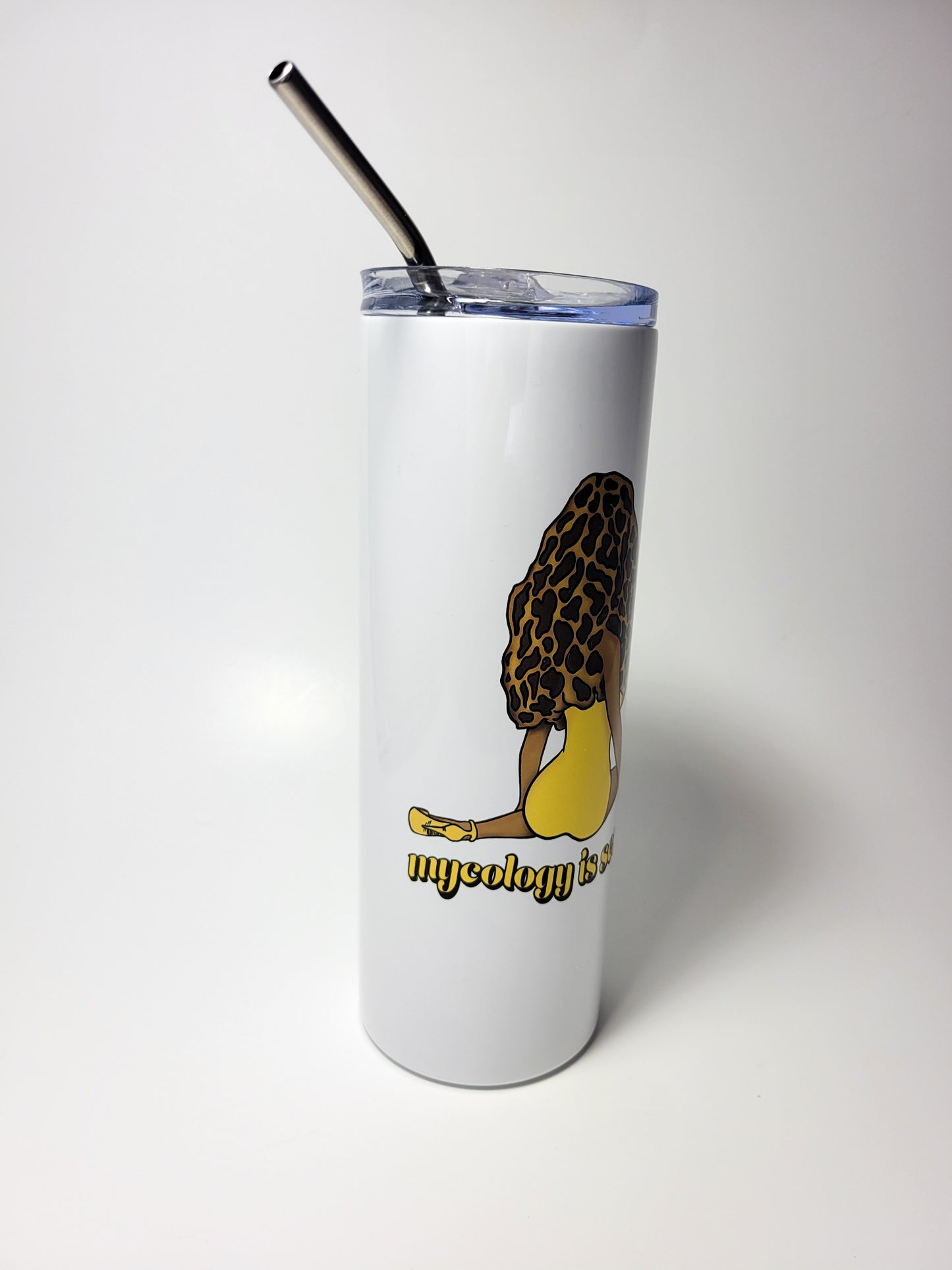Madam Morel | 20oz Stainless Steel Skinny Tumbler | Mushroom Pinup Girl