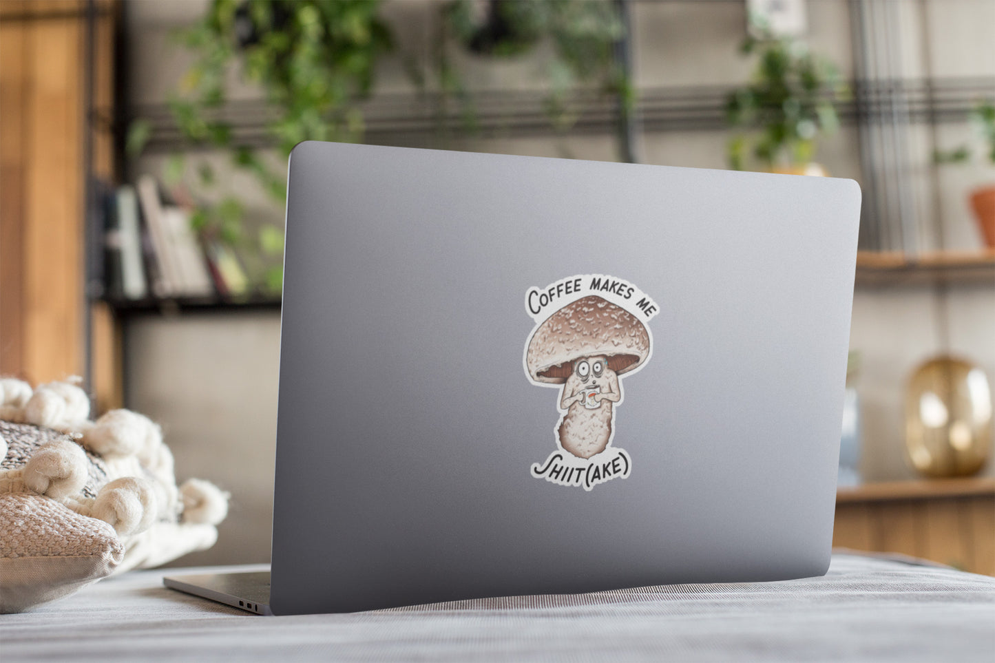 Coffee Makes Me Shiit(ake) | Funny Shiitake Mushroom Coffee Sticker