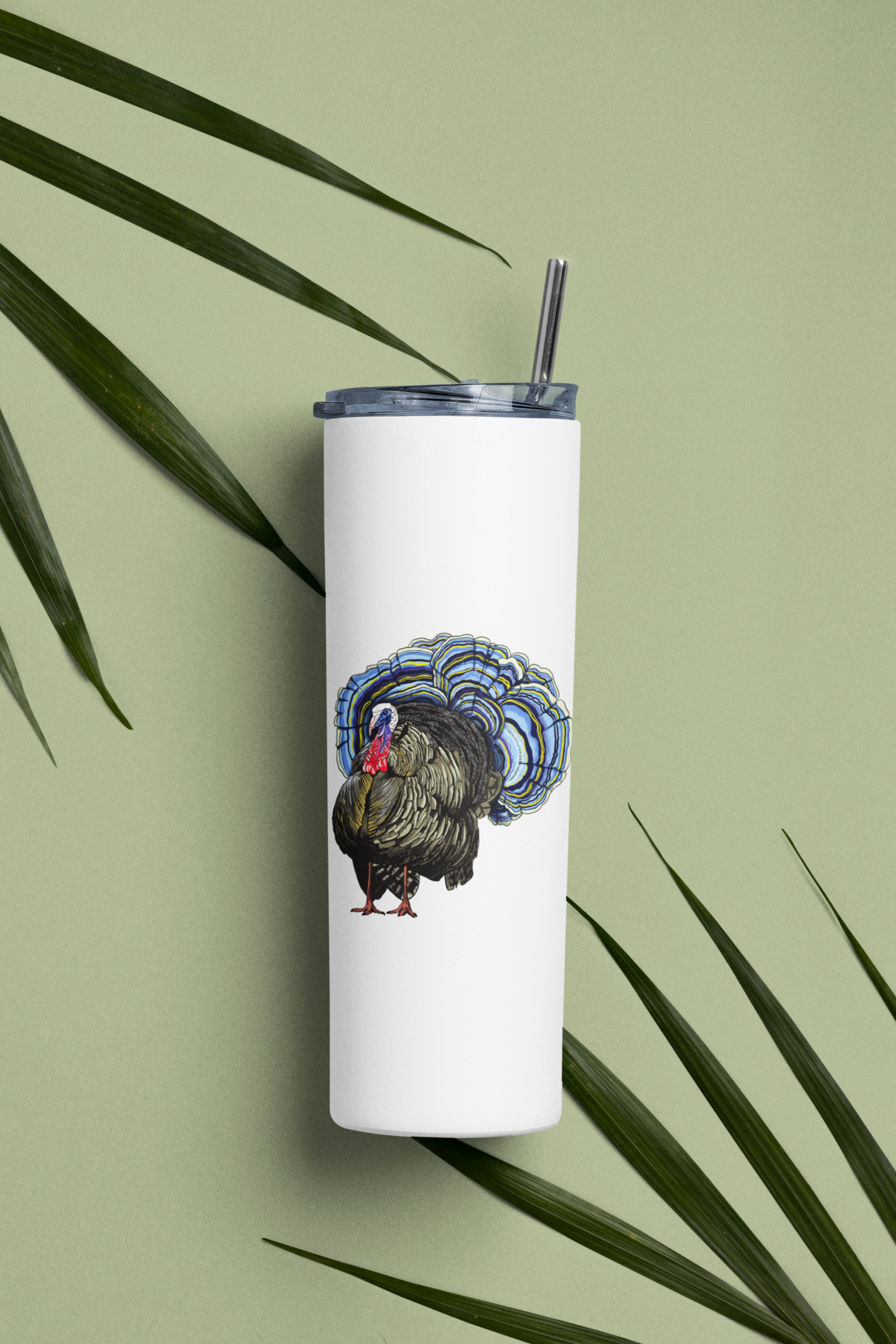 Turkey Tail | 20oz Stainless Steel Skinny Tumbler | Funny Mushroom Artwork