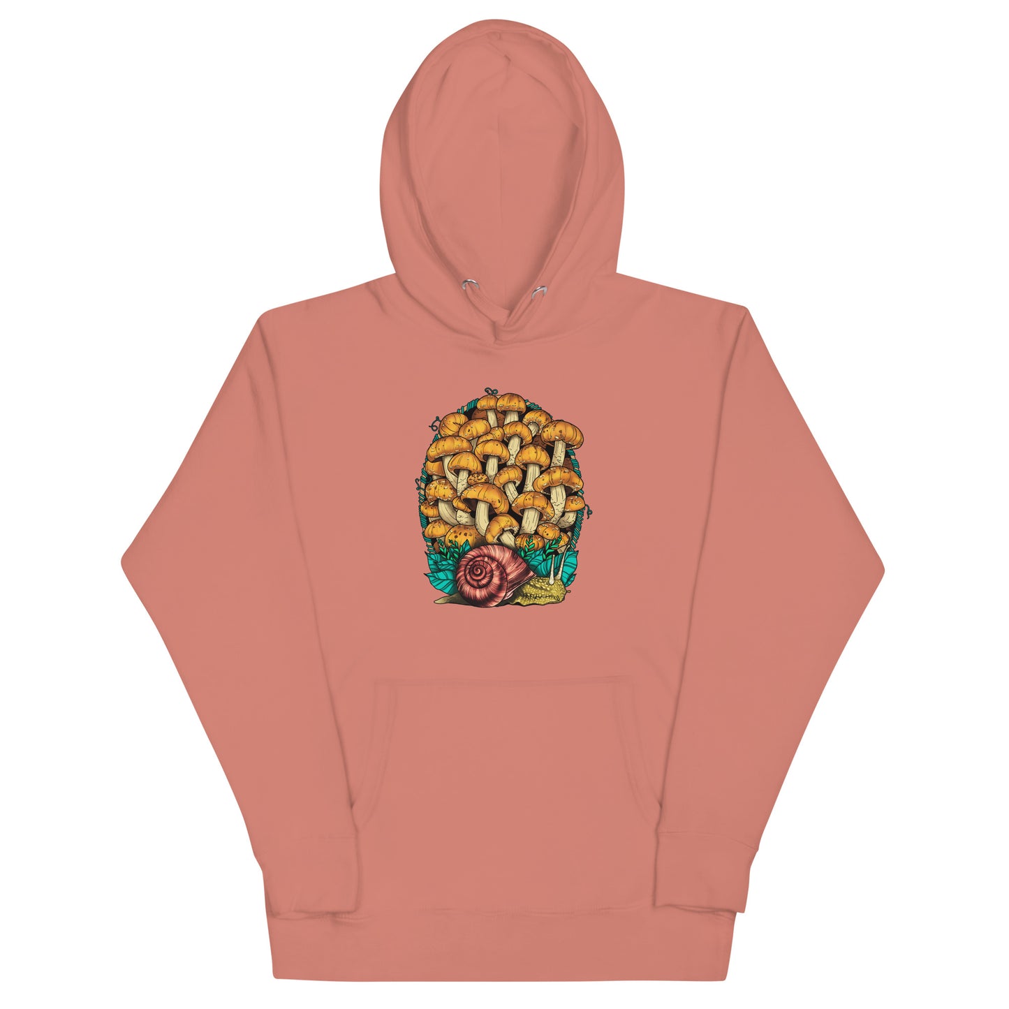 Land Snail and Chestnut Mushrooms | Unisex Hoodie | Cottagecore Mushroom Apparel