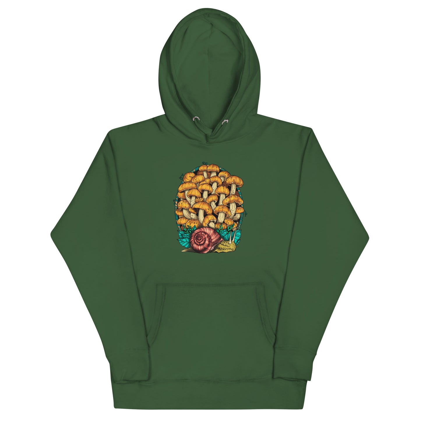 Land Snail and Chestnut Mushrooms | Unisex Hoodie | Cottagecore Mushroom Apparel