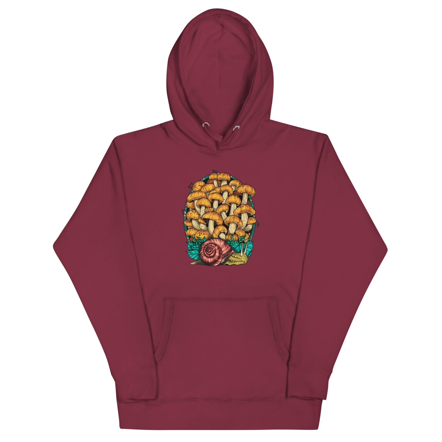 Land Snail and Chestnut Mushrooms | Unisex Hoodie | Cottagecore Mushroom Apparel
