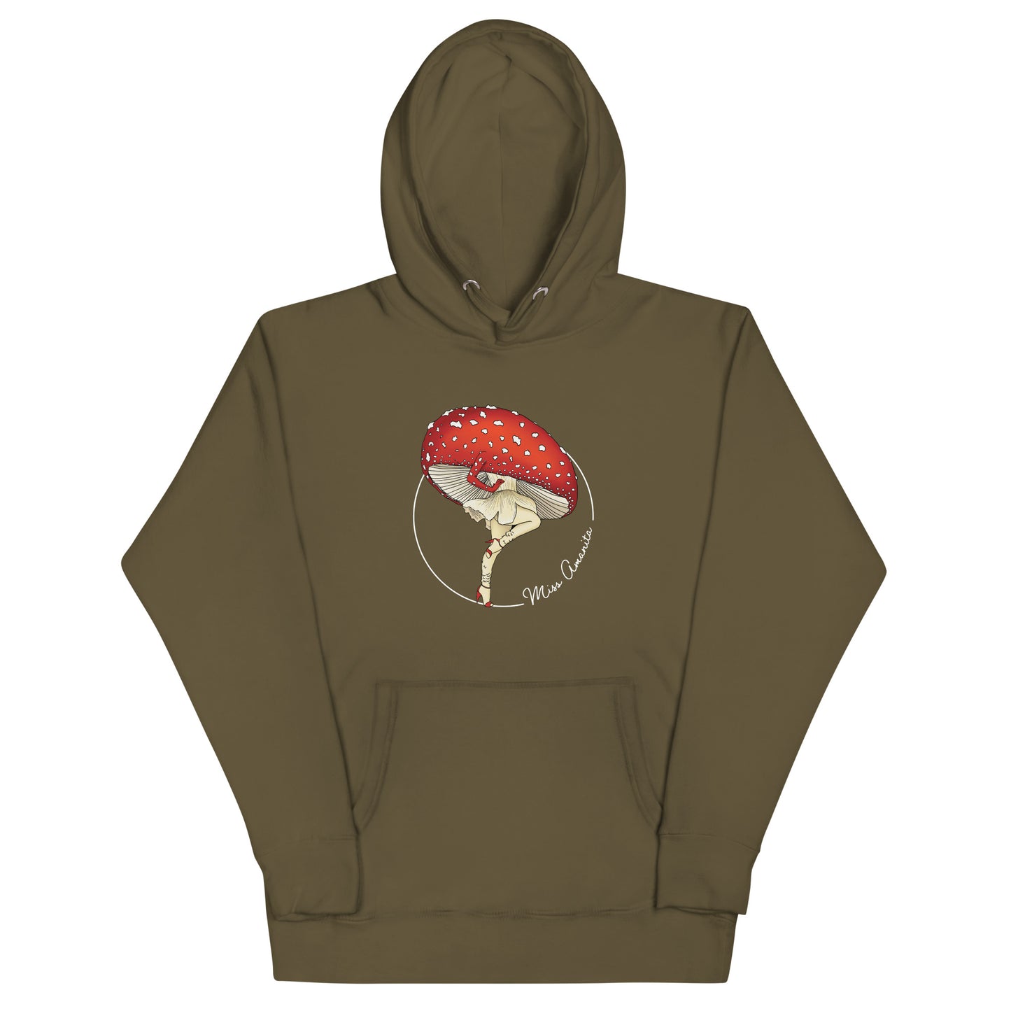 Miss Amanita | Unisex Hoodie | Mushroom Pinup Girl Apparel