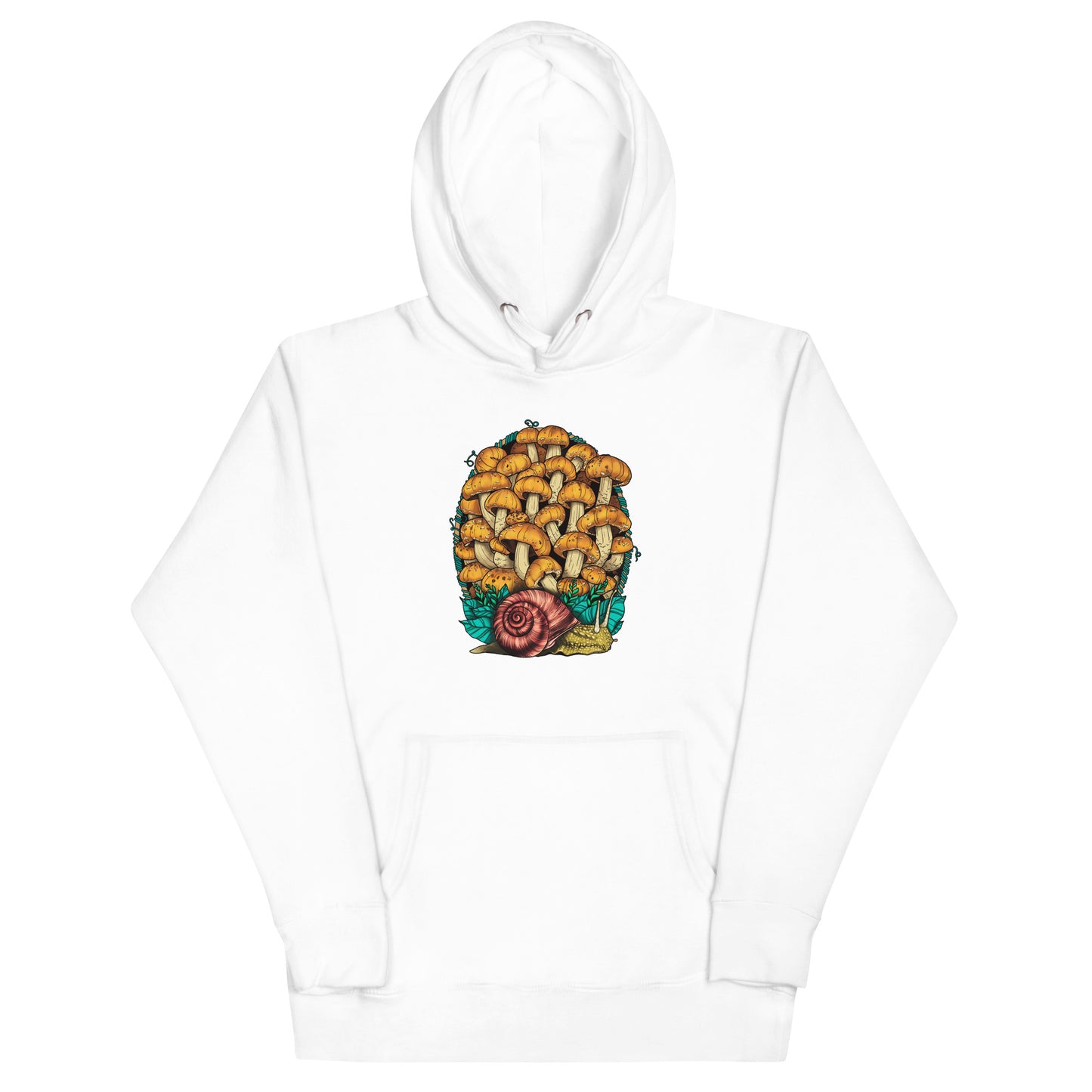 Land Snail and Chestnut Mushrooms | Unisex Hoodie | Cottagecore Mushroom Apparel