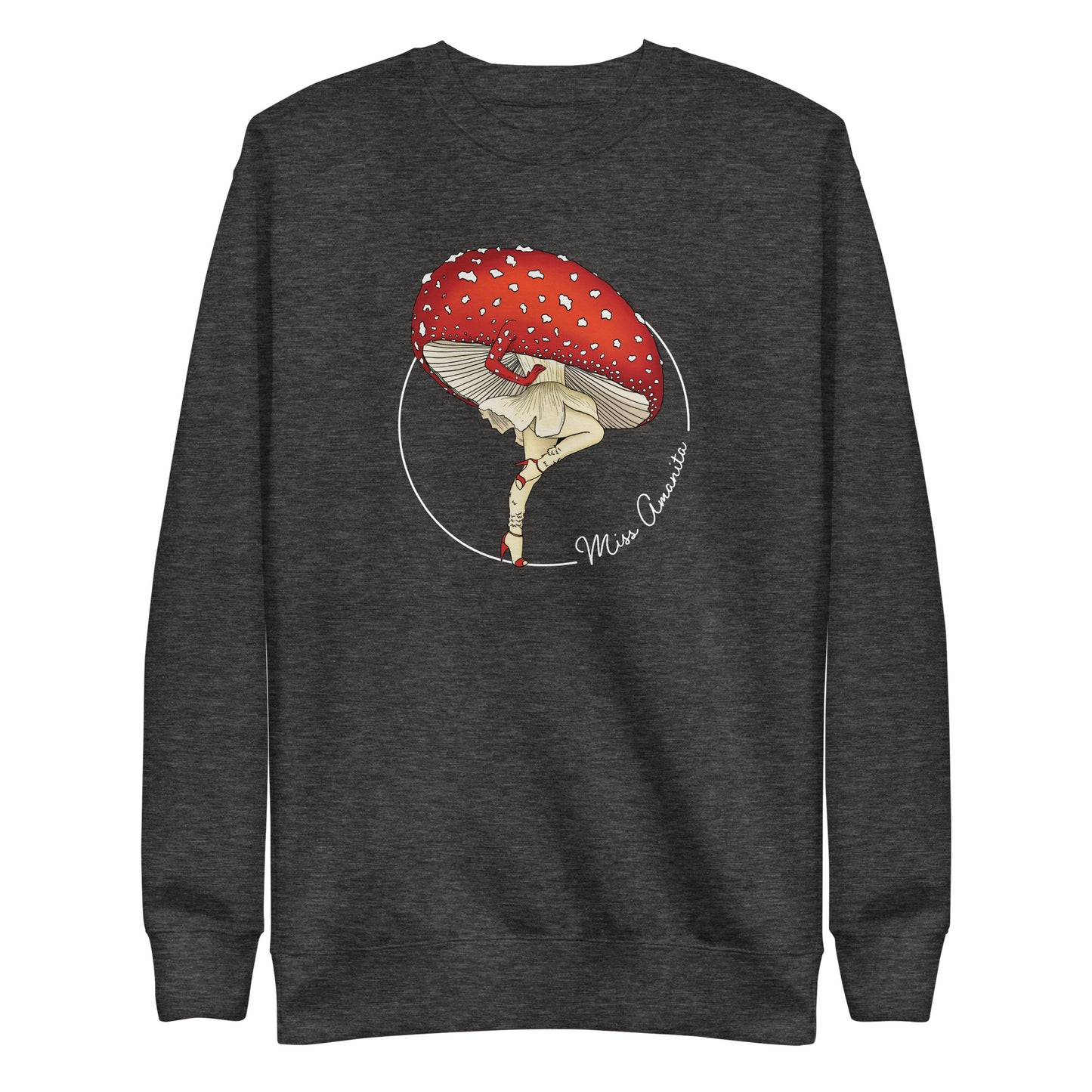 Miss Amanita | Unisex Sweatshirt | Mushroom Pinup Girl Apparel