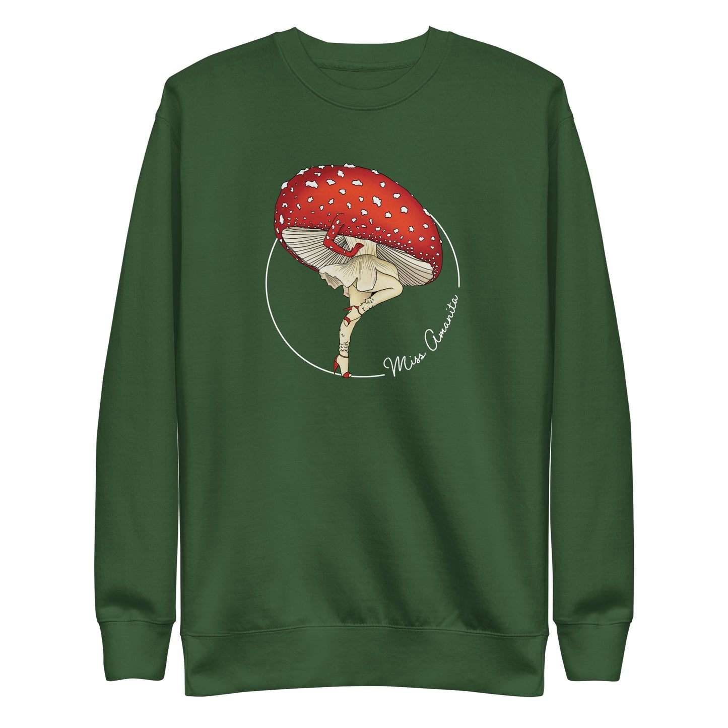 Miss Amanita | Unisex Sweatshirt | Mushroom Pinup Girl Apparel