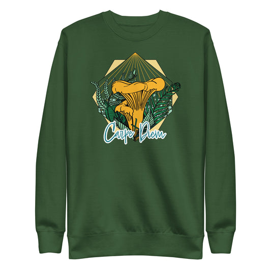 Carpe Diem Chanterelle | Unisex Sweatshirt | Cheery Mushroom Apparel