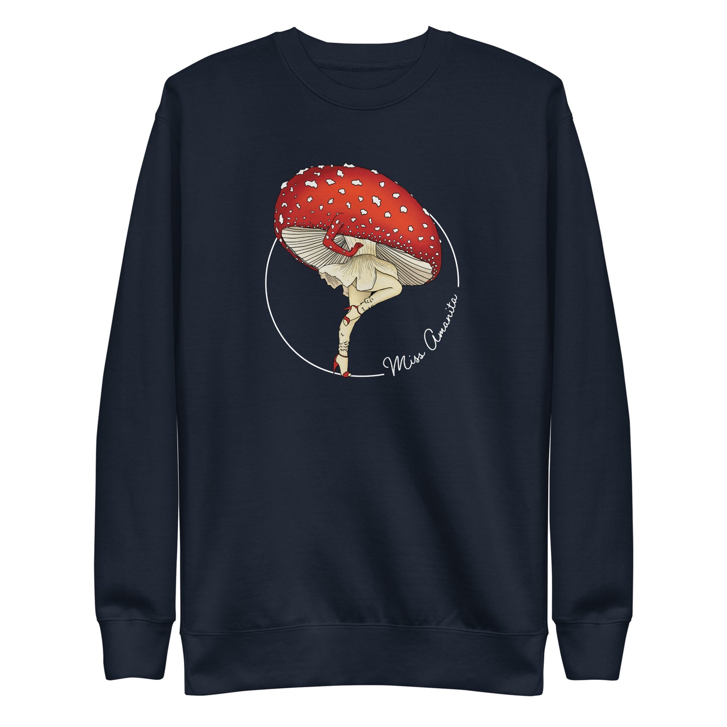 Miss Amanita | Unisex Sweatshirt | Mushroom Pinup Girl Apparel