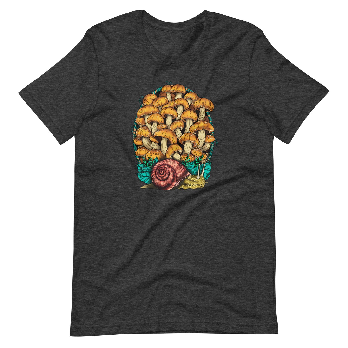 Land Snail and Chestnut Mushrooms | Unisex T-Shirt | Beautiful Mushroom Apparel