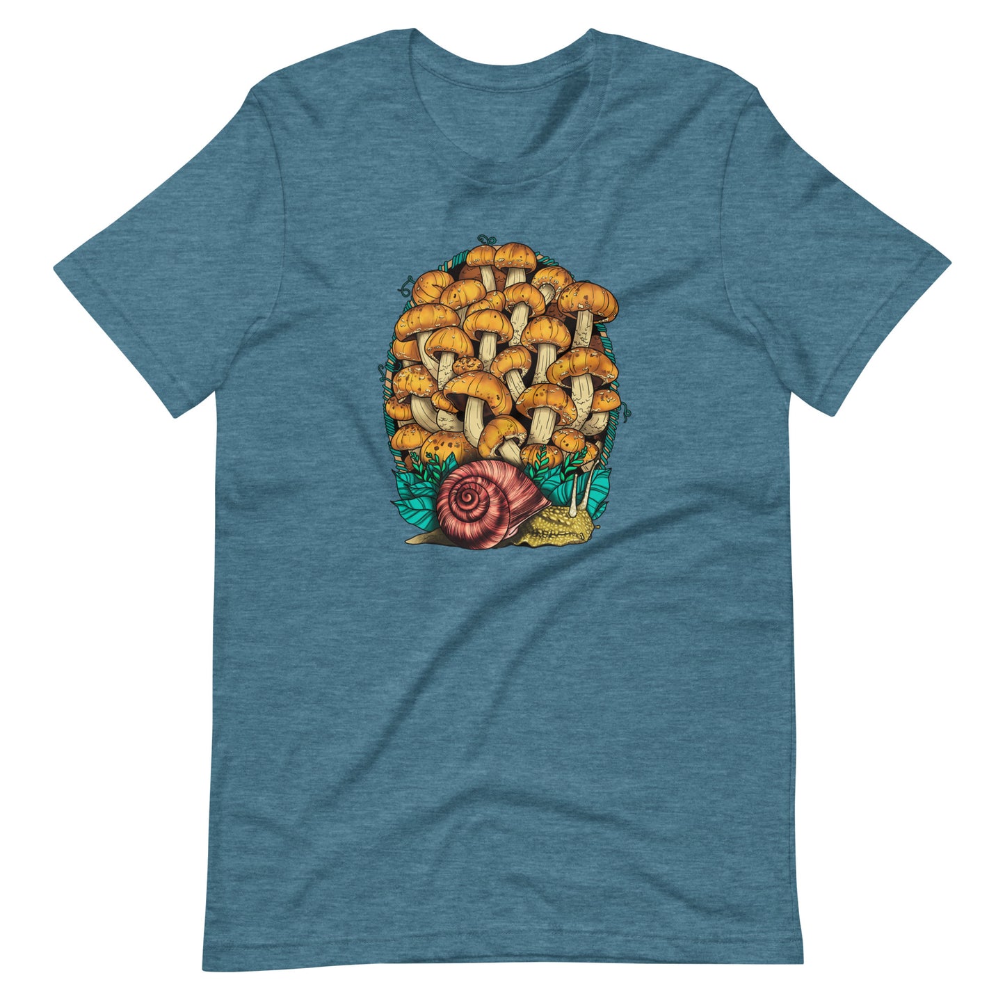 Land Snail and Chestnut Mushrooms | Unisex T-Shirt | Beautiful Mushroom Apparel