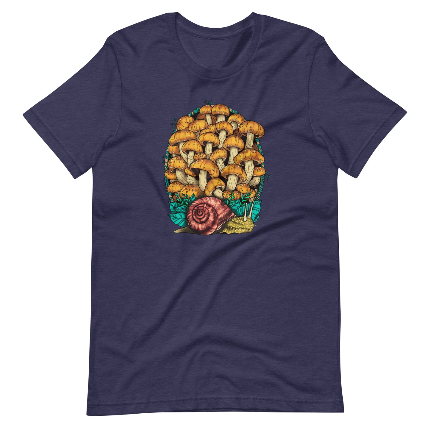 Land Snail and Chestnut Mushrooms | Unisex T-Shirt | Beautiful Mushroom Apparel