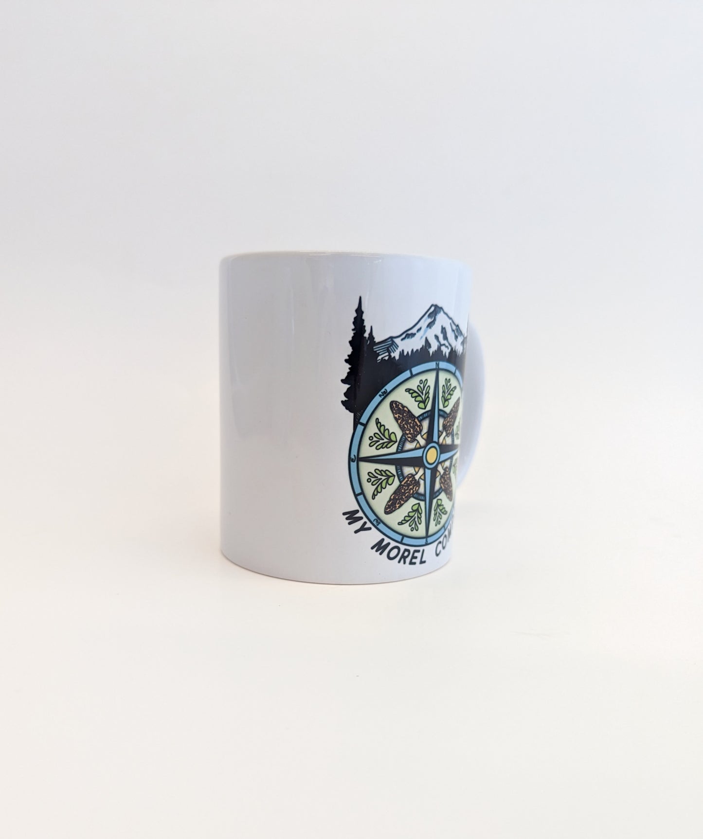 My Morel Compass | Funny Morel Mushroom Mug | Mushroom Artwork on Ceramic Cup | 11oz/15oz Sizes