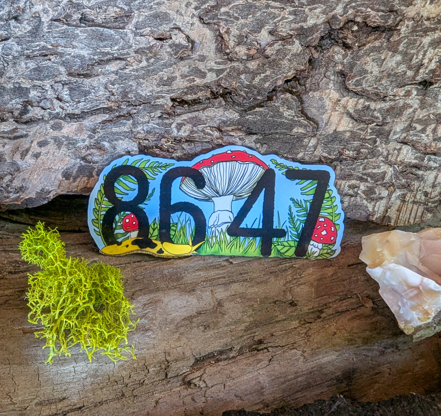 8647 Mushroom Sticker | No Kings/Anti-Oligarchy Sticker