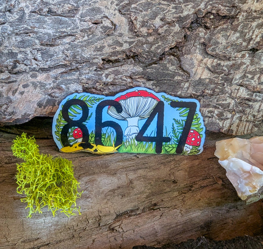 8647 Mushroom Sticker | No Kings/Anti-Oligarchy Sticker