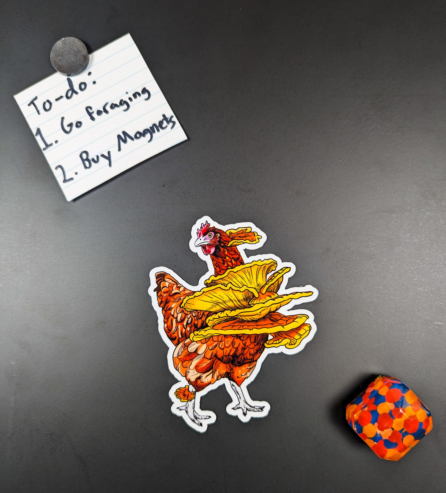 "Fowl Play Duo" Set of 2 Magnets| Chicken of the Woods | Turkey Tail