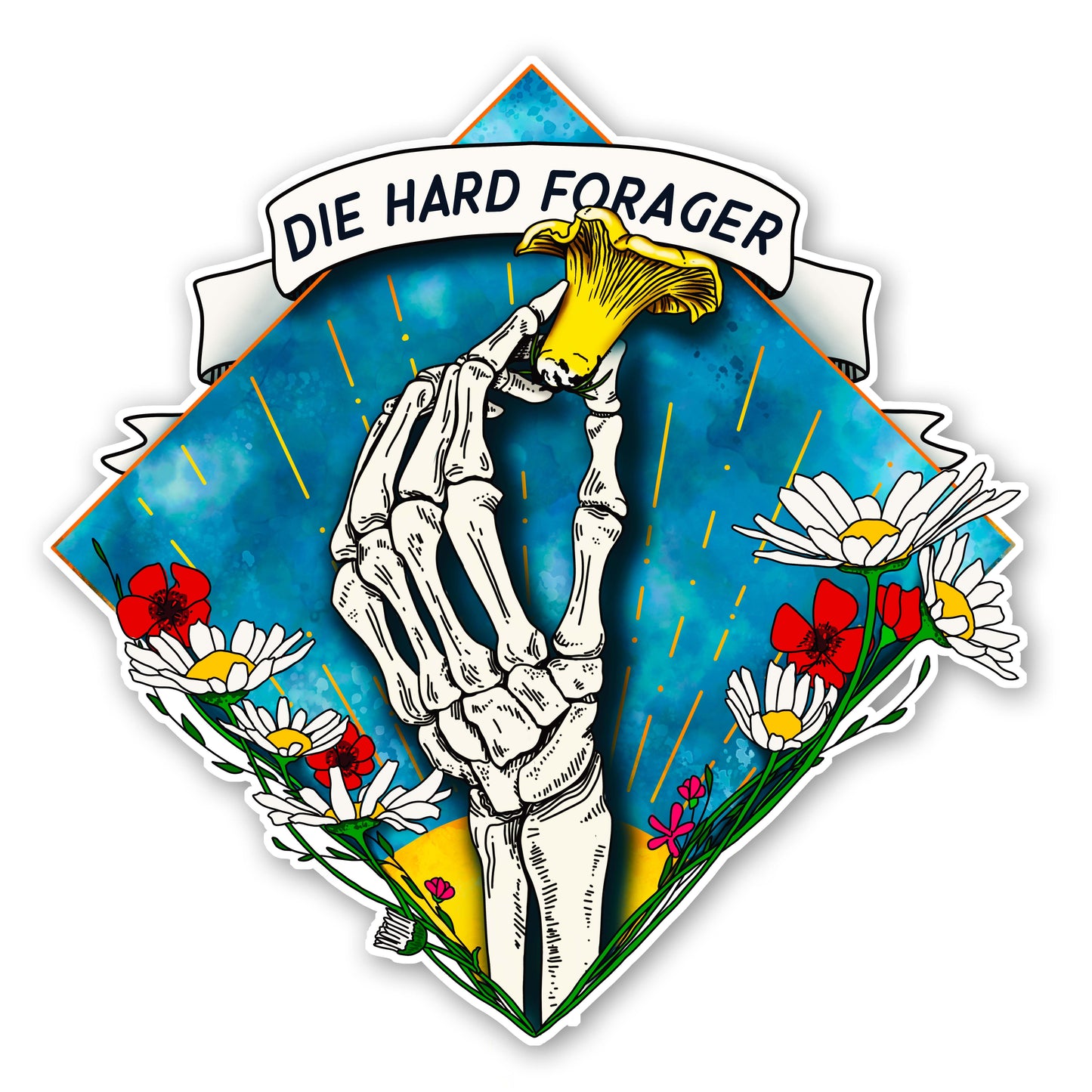 Die Hard Forager | Morbid Chanterelle Mushroom Magnet