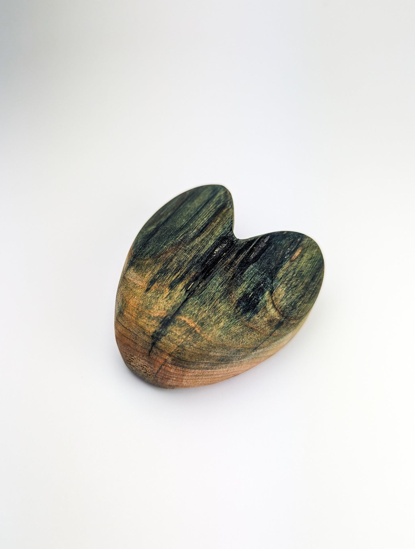 Large Heart | Chlorociboria Creation | Crafted from Mushroom-Colored Wood