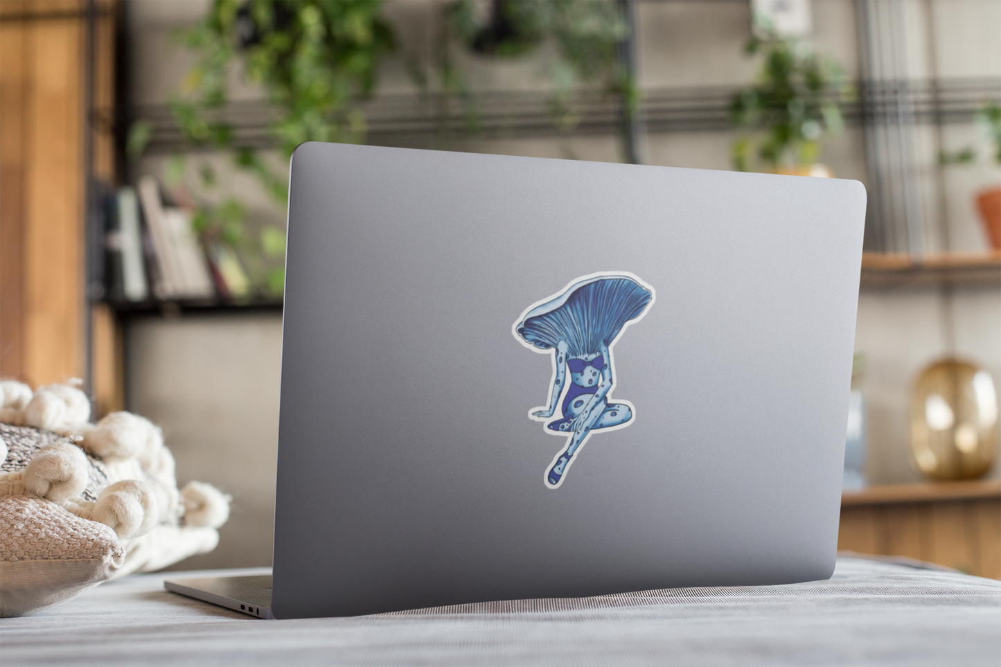 Lady Lactarius: Beauty In Blue | Sexy Mushroom Pinup Girl Sticker
