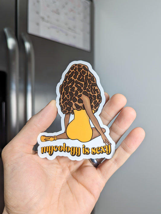Madam Morel Mushroom Magnet | Mushroom Pinup Girl Magnet