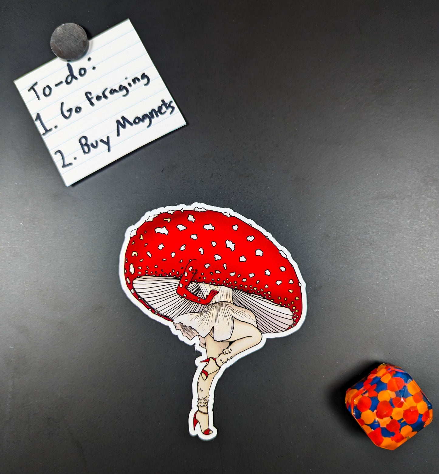 Miss Amanita Mushroom Magnet | Mushroom Pinup Girl Magnet