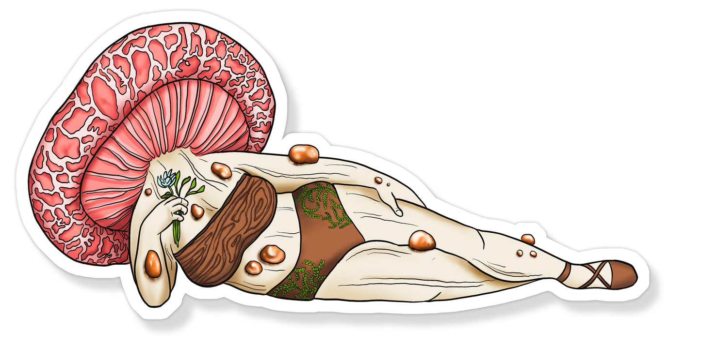 Wrinkled Peach Pinup Girl | Beautiful Mushroom Magnet