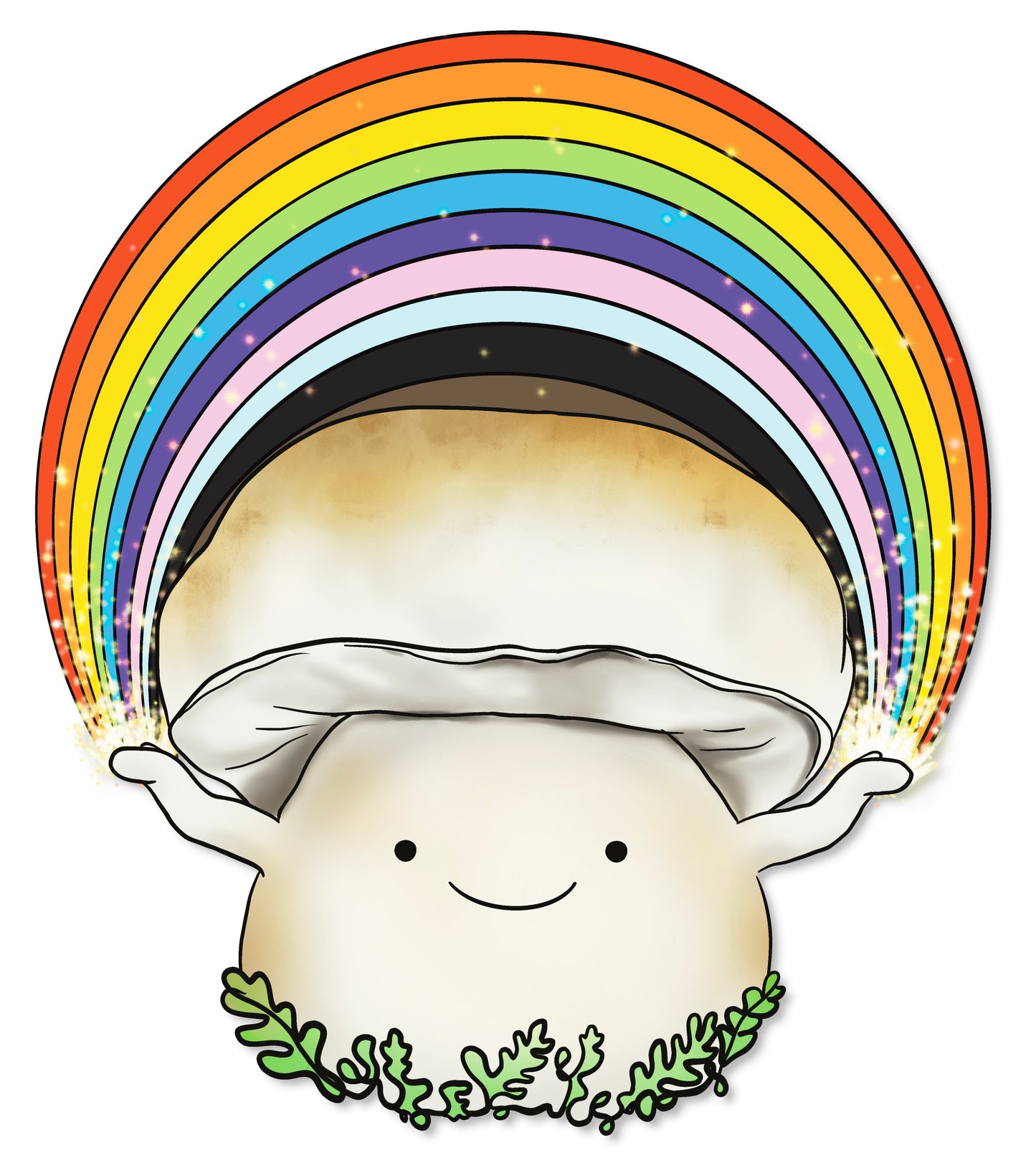 Porcini Mushroom Pride Magnet | King Bolete/Porcini Holding Rainbow