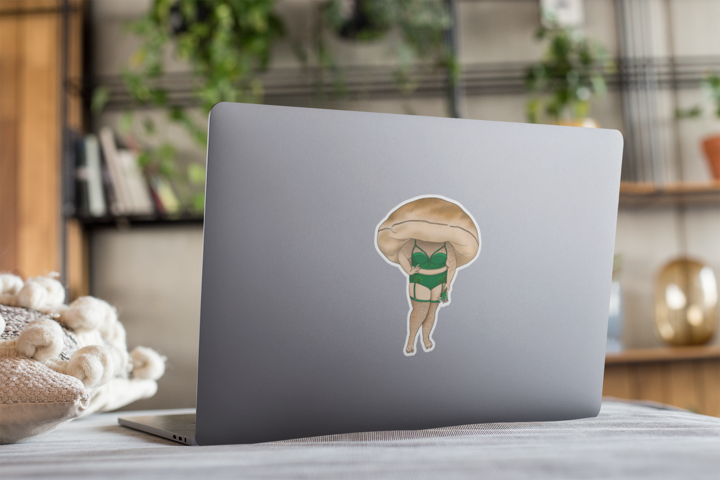 Porcini Pinup Girl Mushroom Sticker | King Bolete | Curvy FunGal